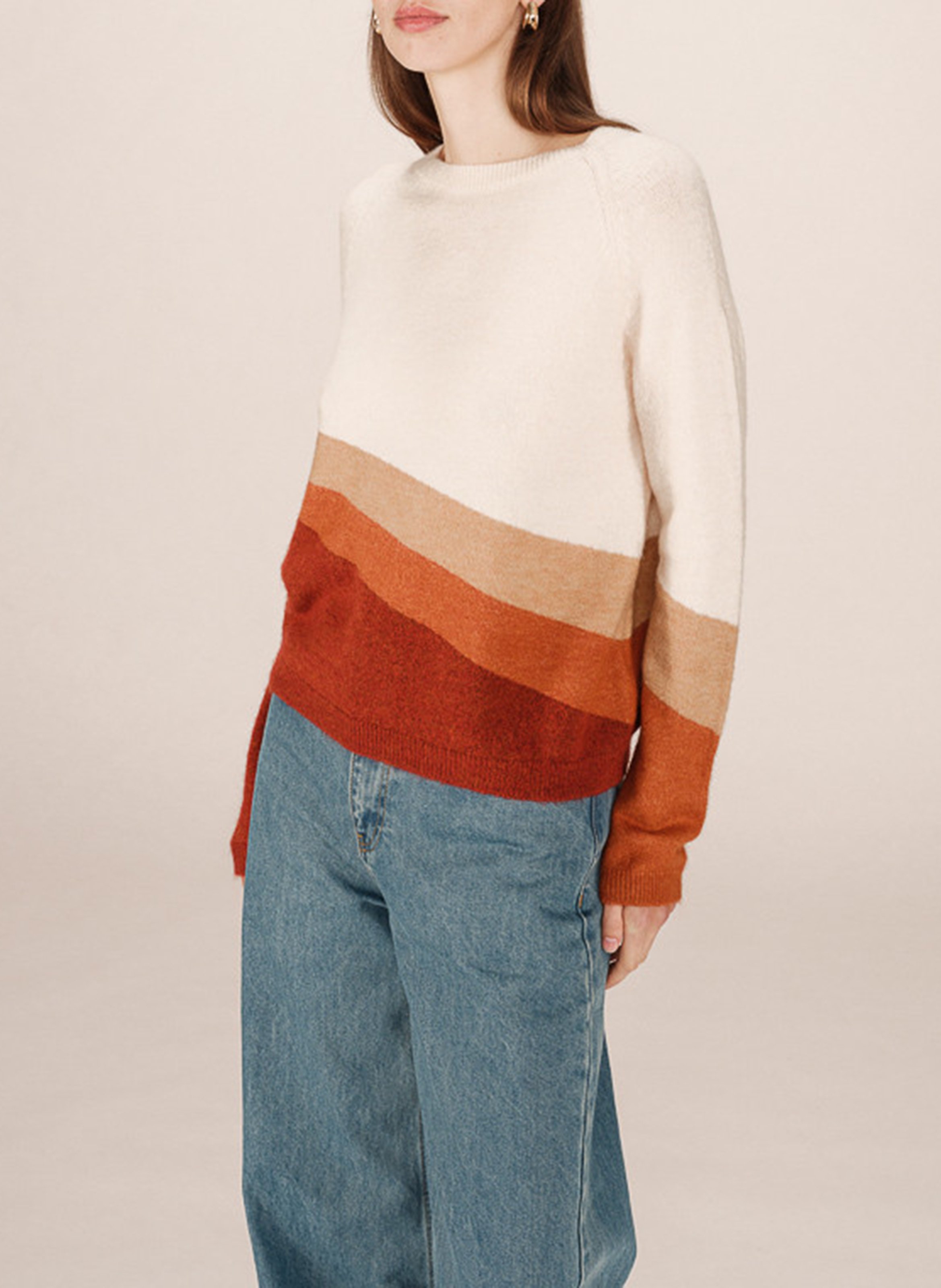 Pull col rond  GRACE ET MILA Jaune