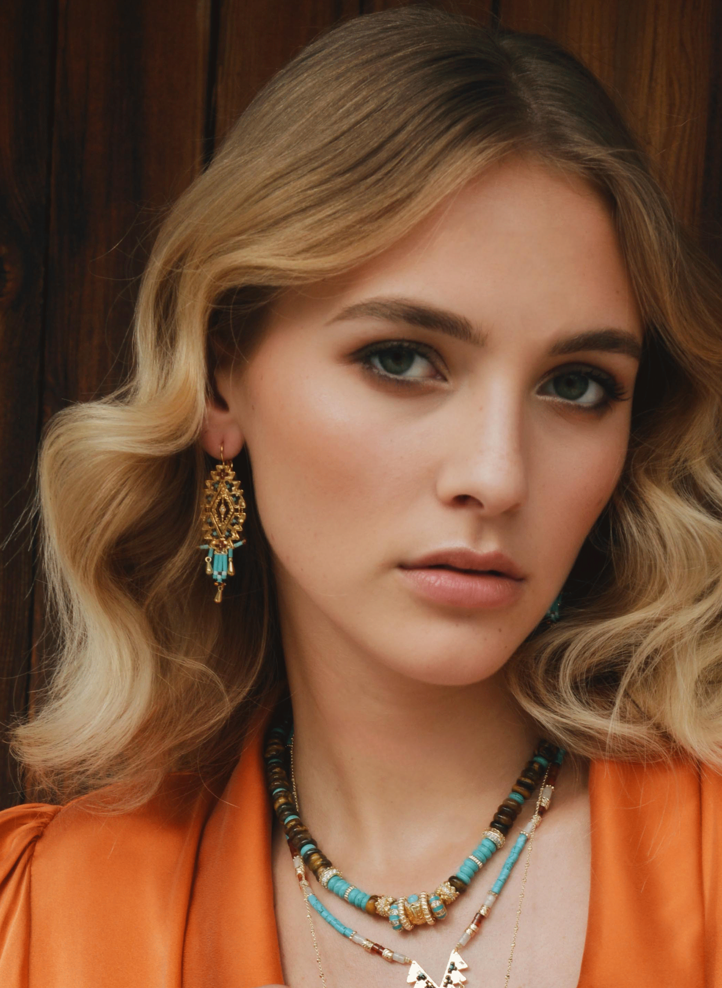 Bead dangle earrings HIPANEMA Blue