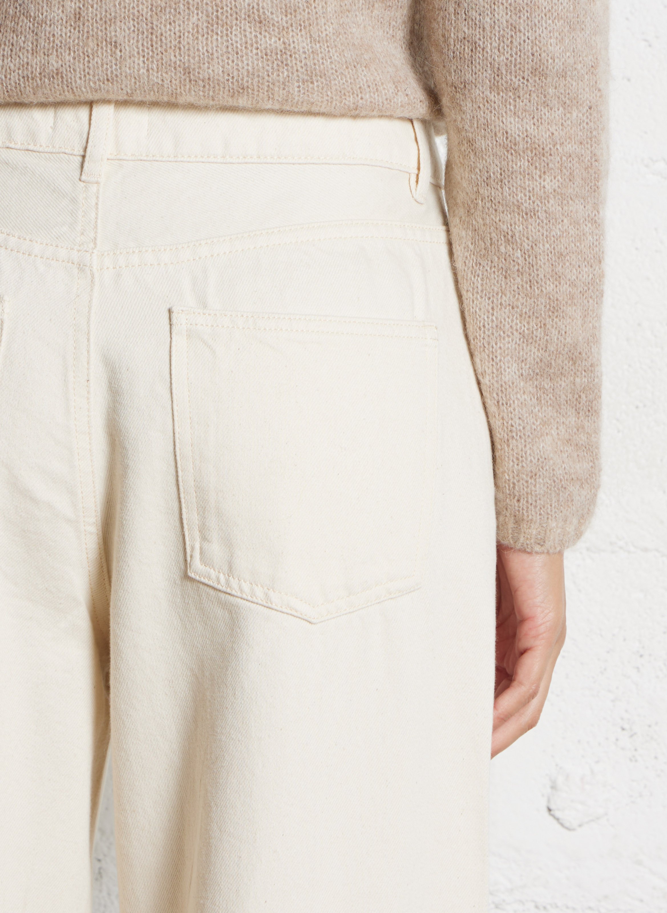 Straight cotton-blend pants DES PETITS HAUTS Beige