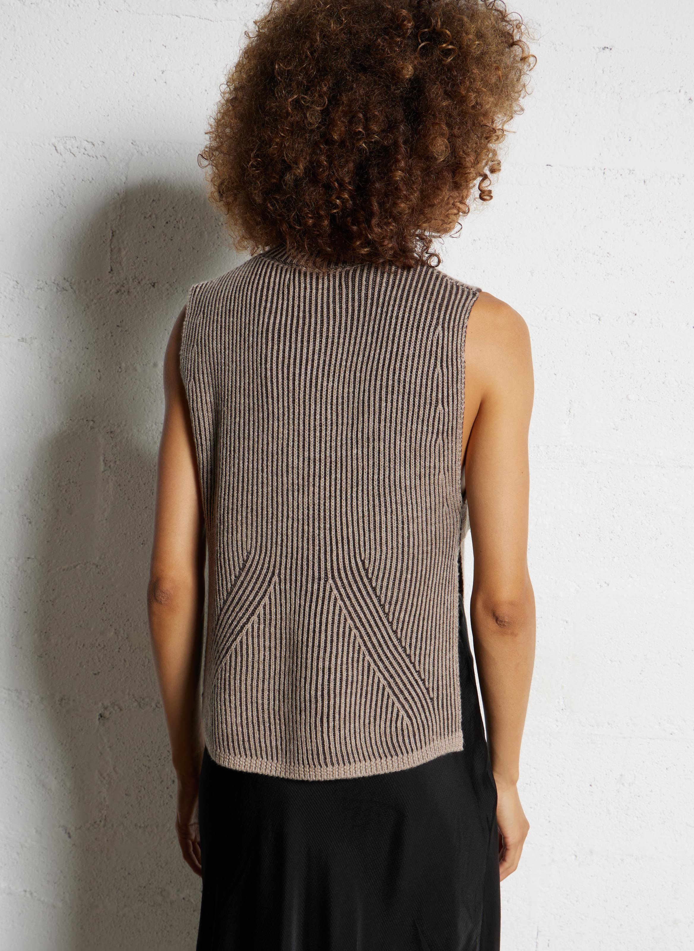 Pull col rond en laine mélangée MAISON ANJE Marron