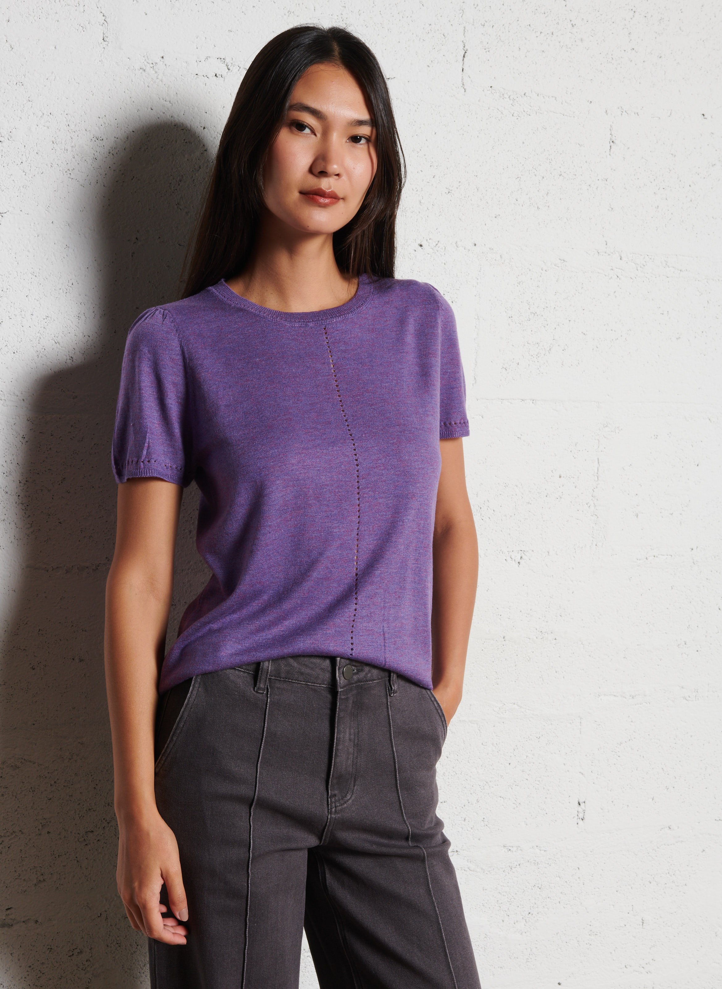 Rundhalsausschnitt-Pullover mit kurzen Ärmeln LA PETITE ETOILE