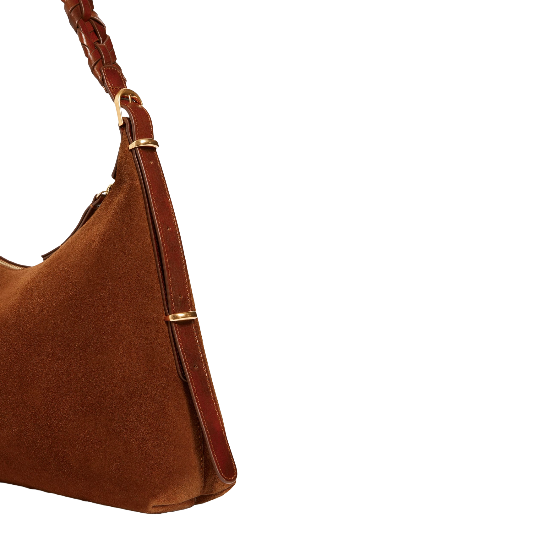 Buideltas van getextureerd leer met veters VANESSA BRUNO Bruin