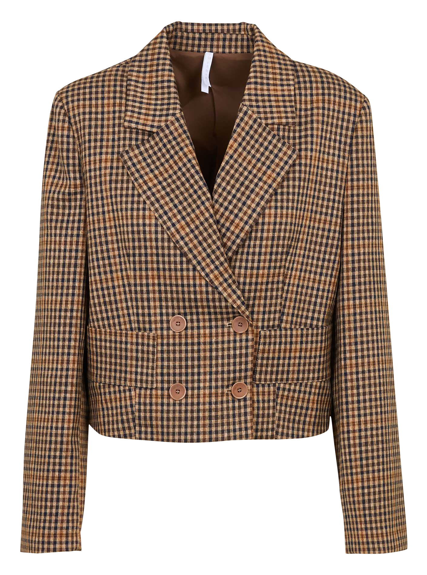 Veste oversize col tailleur à carreaux IMPERIAL Marron