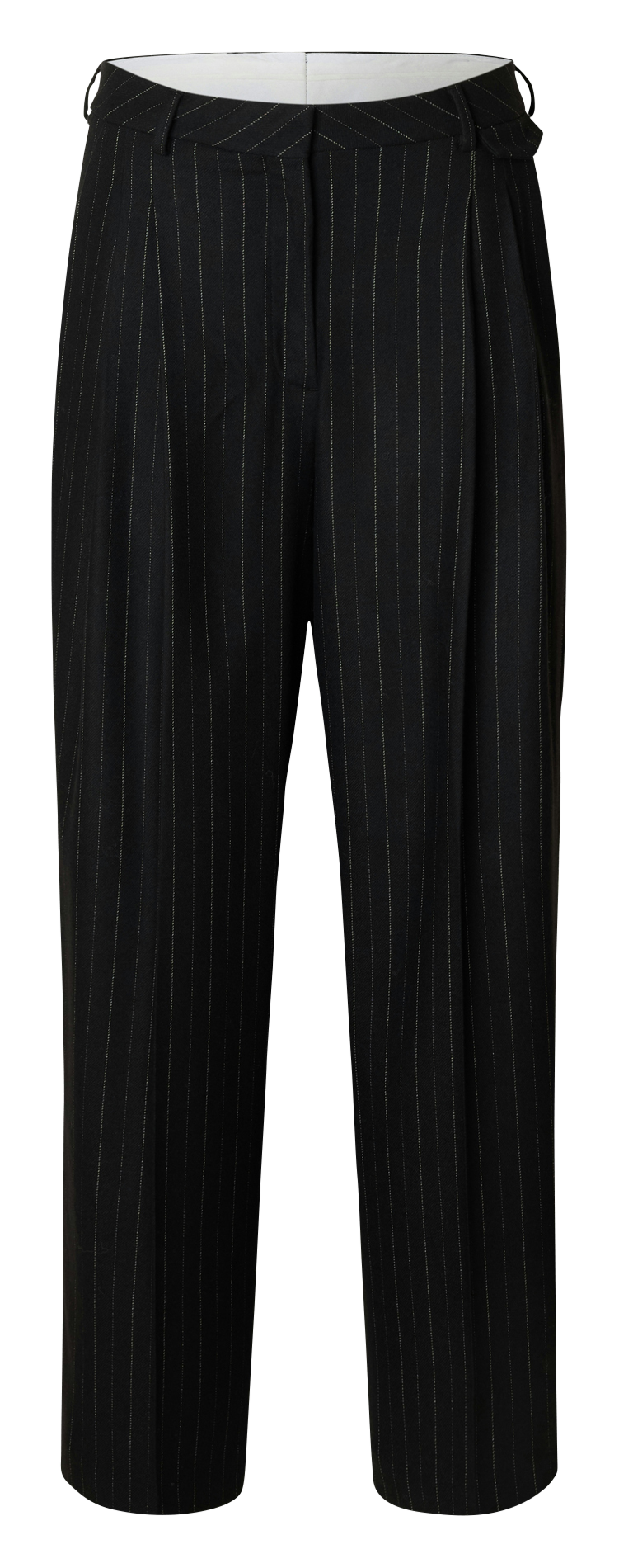 Pantalon droit à rayures SELECTED Noir