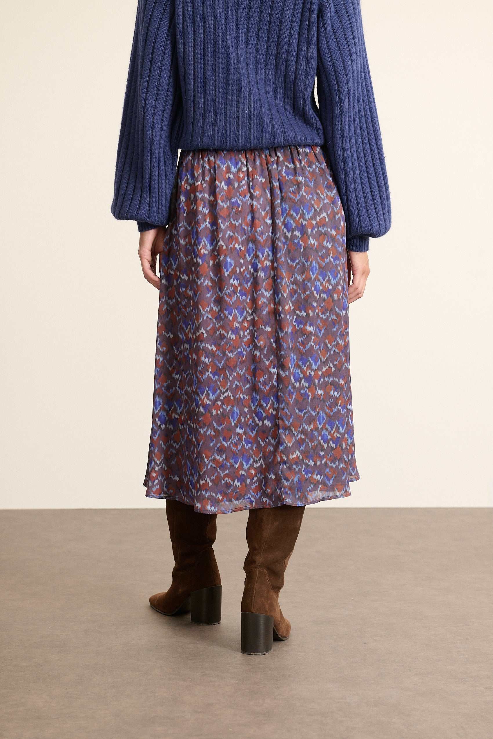 Anel printed midi skirt GARANCE PARIS Blue