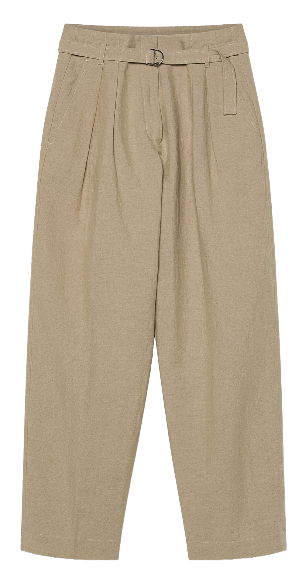Wide-leg pants in linen and cotton blend POMANDERE Beige
