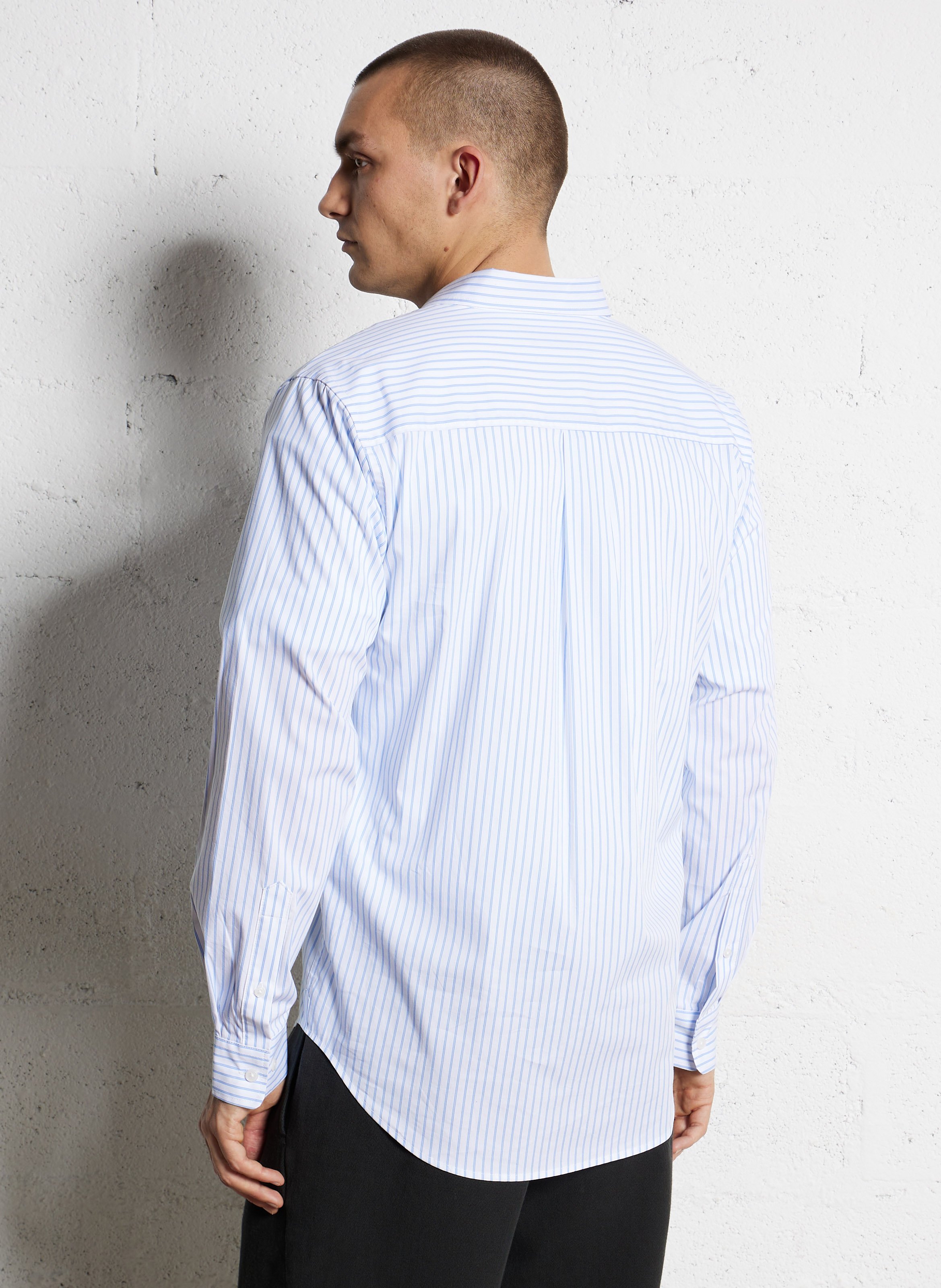 Straight-cut cotton-blend shirt with classic collar MINIMUM Blue