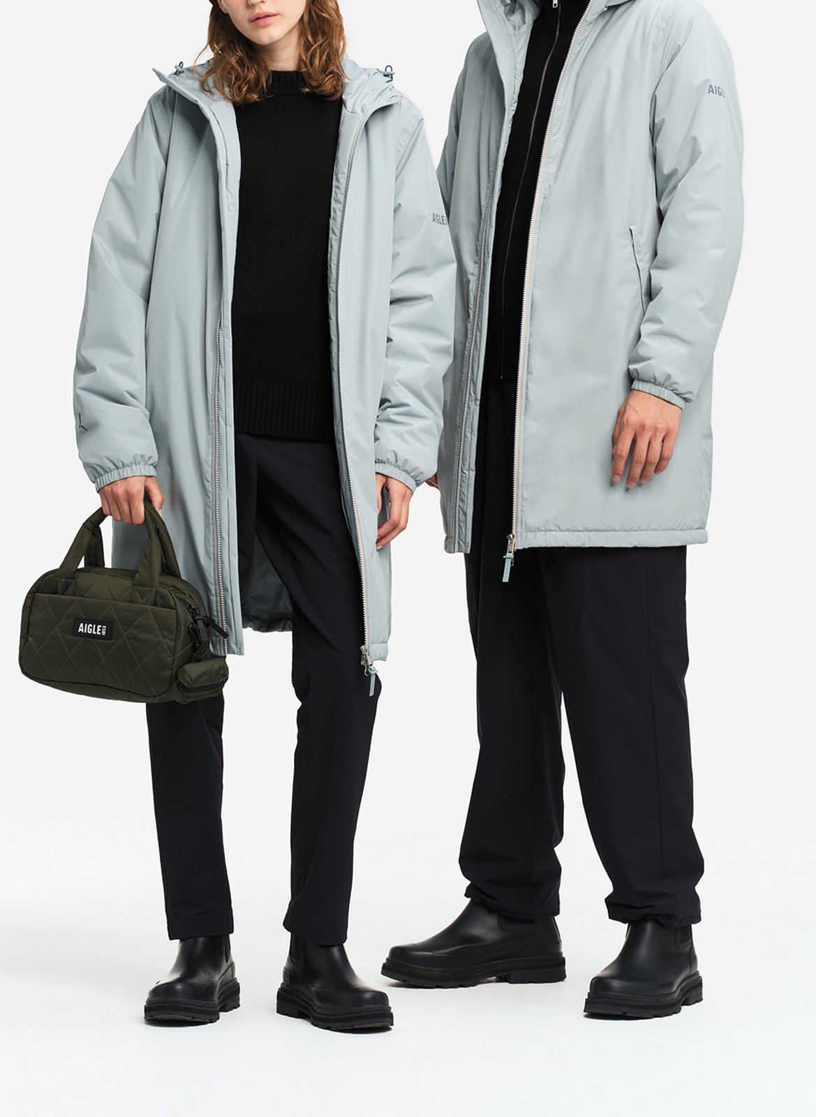 Parka droite col montant AIGLE Bleu