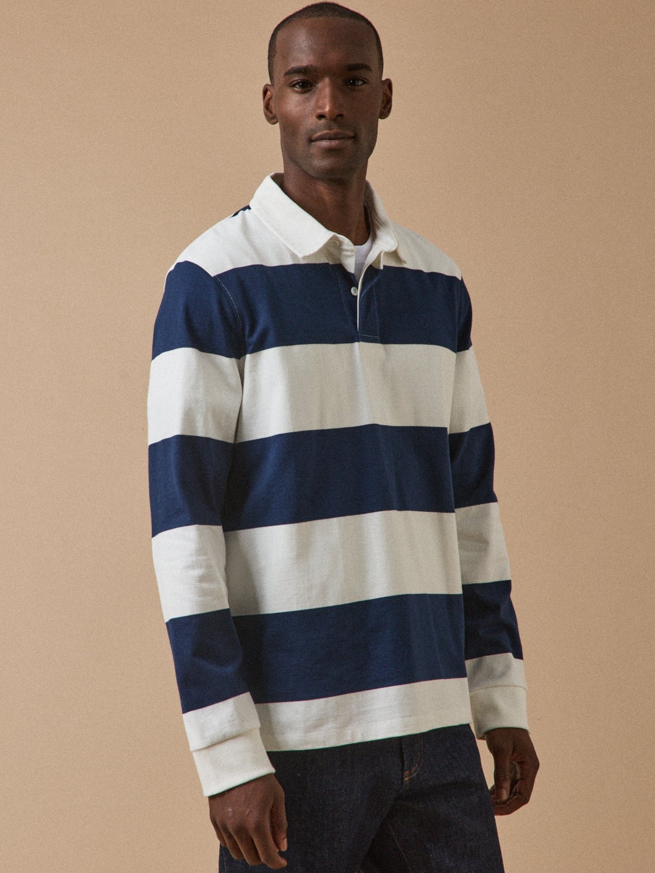 Organic cotton striped polo CYRILLUS Blue