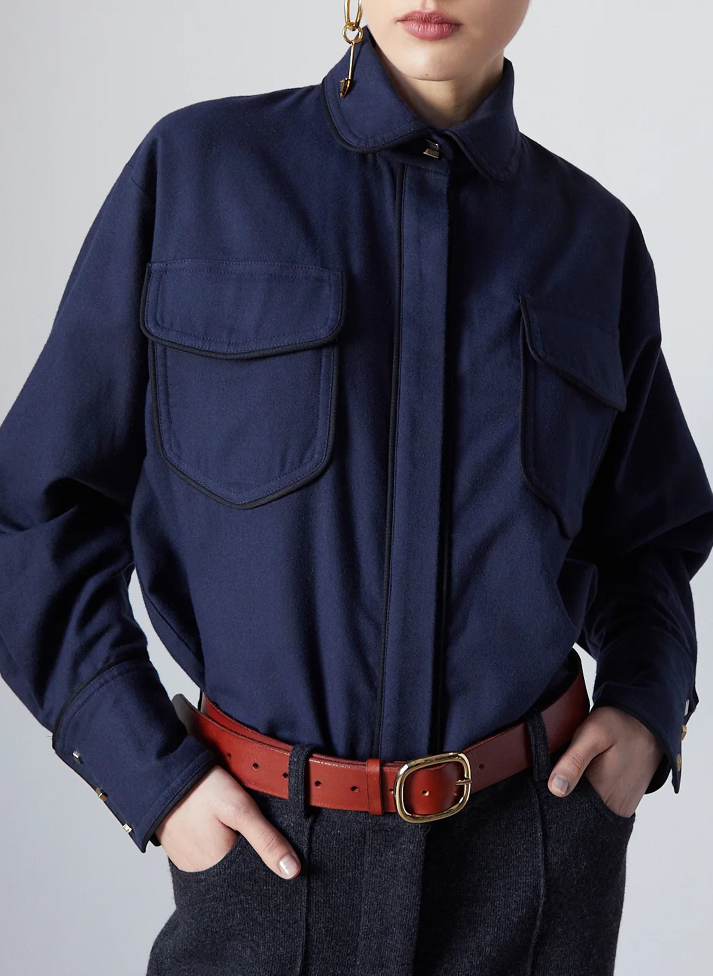 Chemise oversize col classique en coton THE LABEL EDITION