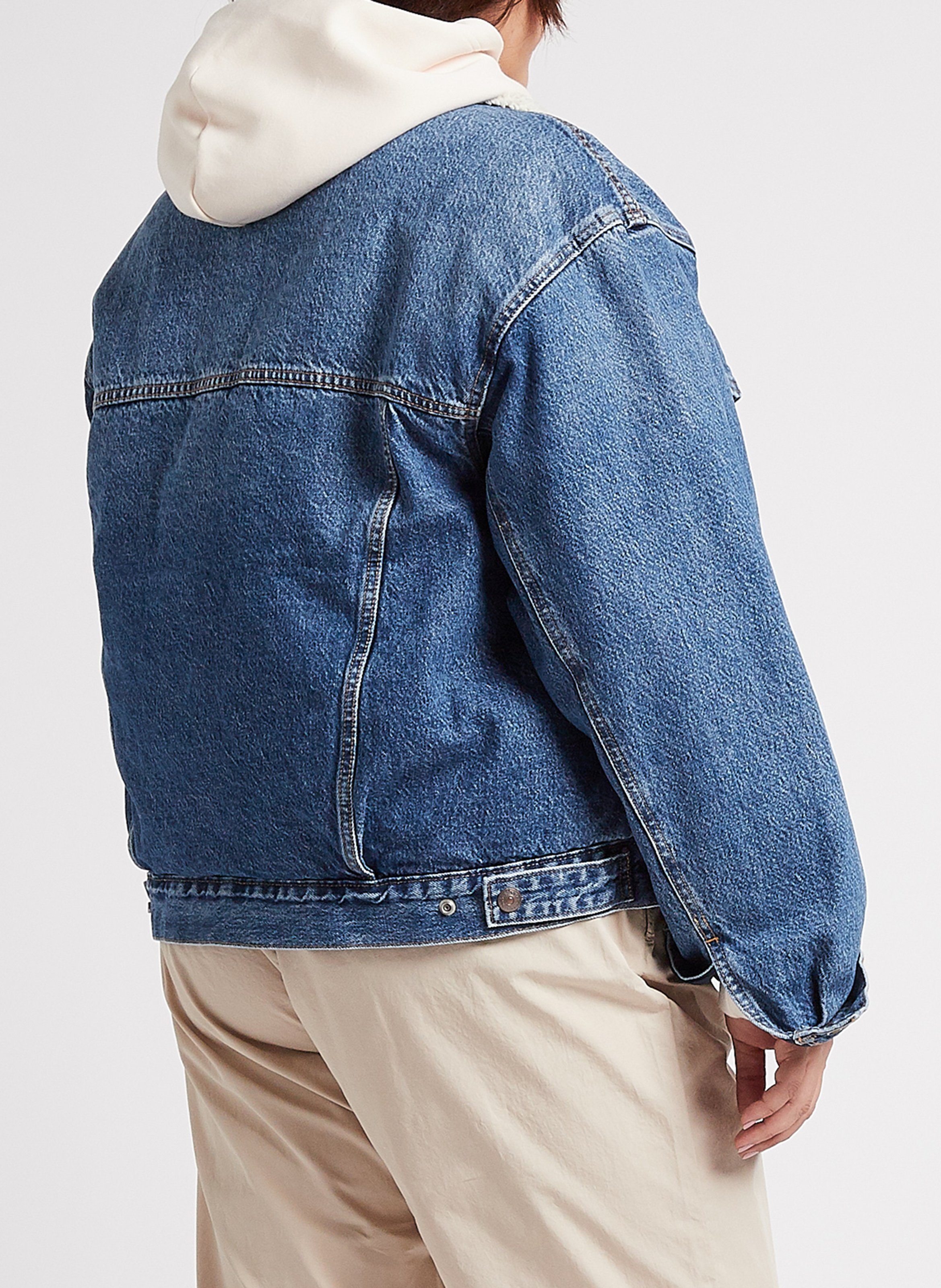 Veste en jean et fausse fourrure en coton LEVI'S Bleu