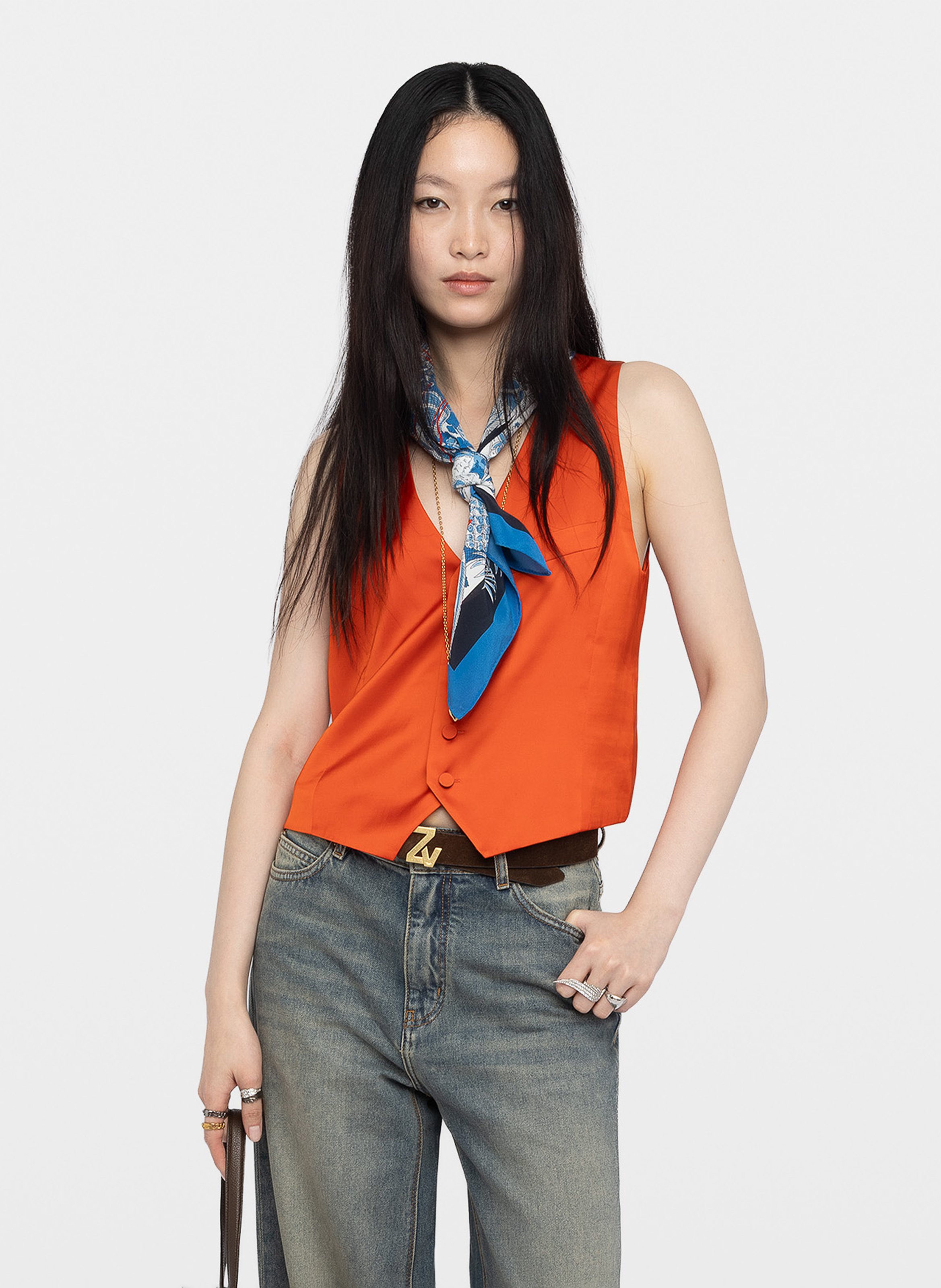 V-neck satin suit vest ZADIG&VOLTAIRE