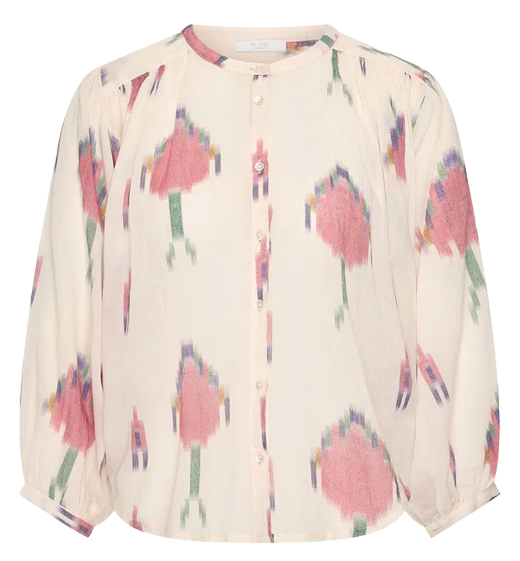Wijde blouse met ronde hals en print BY BAR Veelkleurig