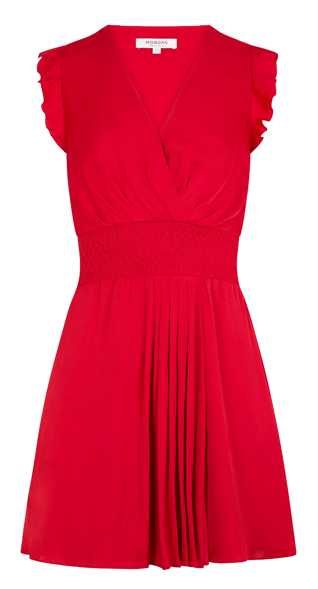 Short dress with wrap neckline MORGAN Red