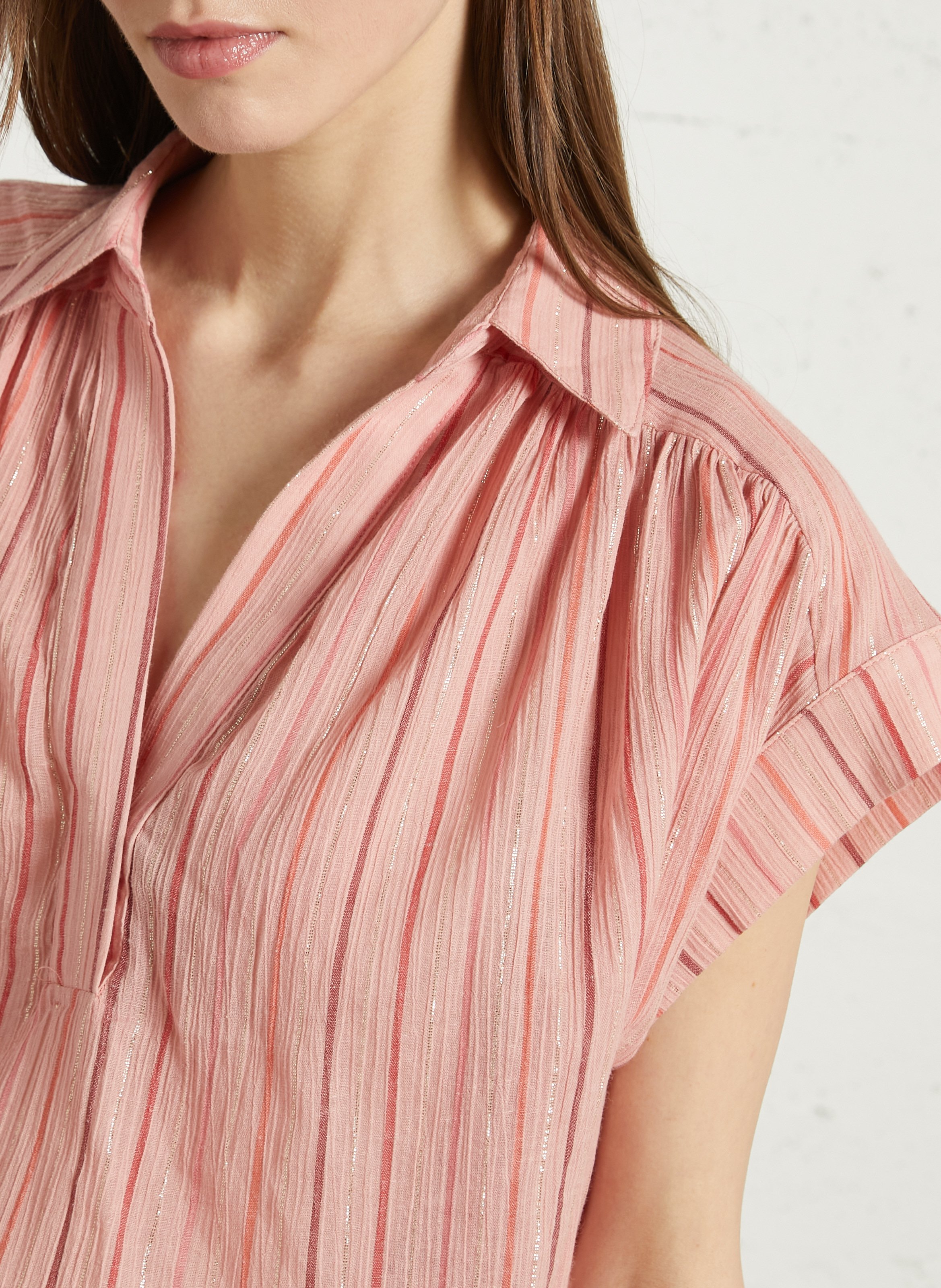 Top sans manches ample à rayures SEE U SOON Rose