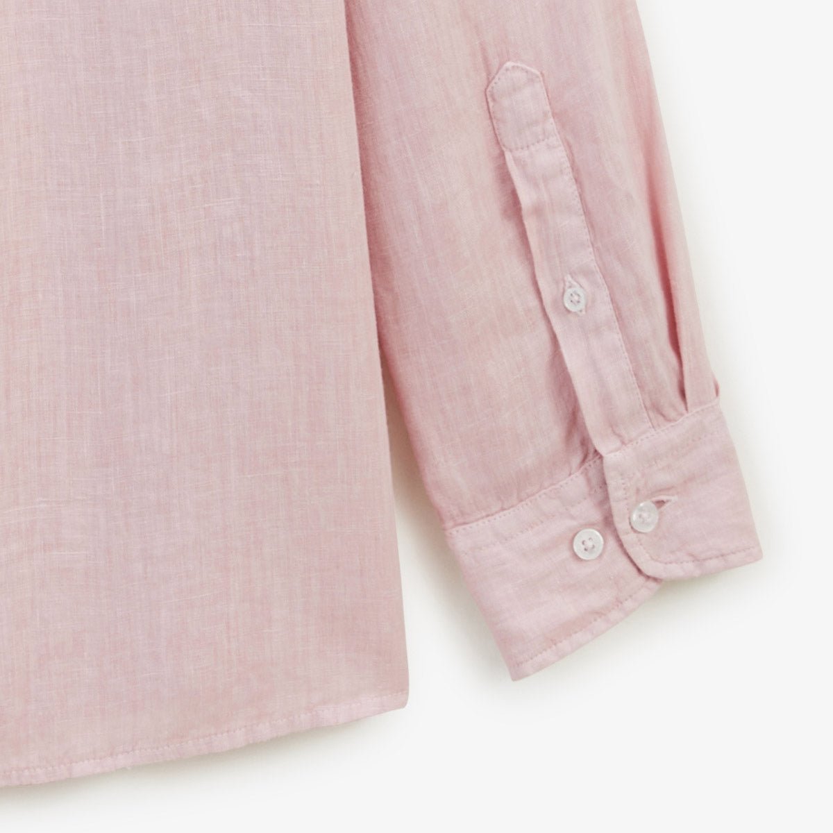 Solid long-sleeve linen shirt SERGE BLANCO Pink