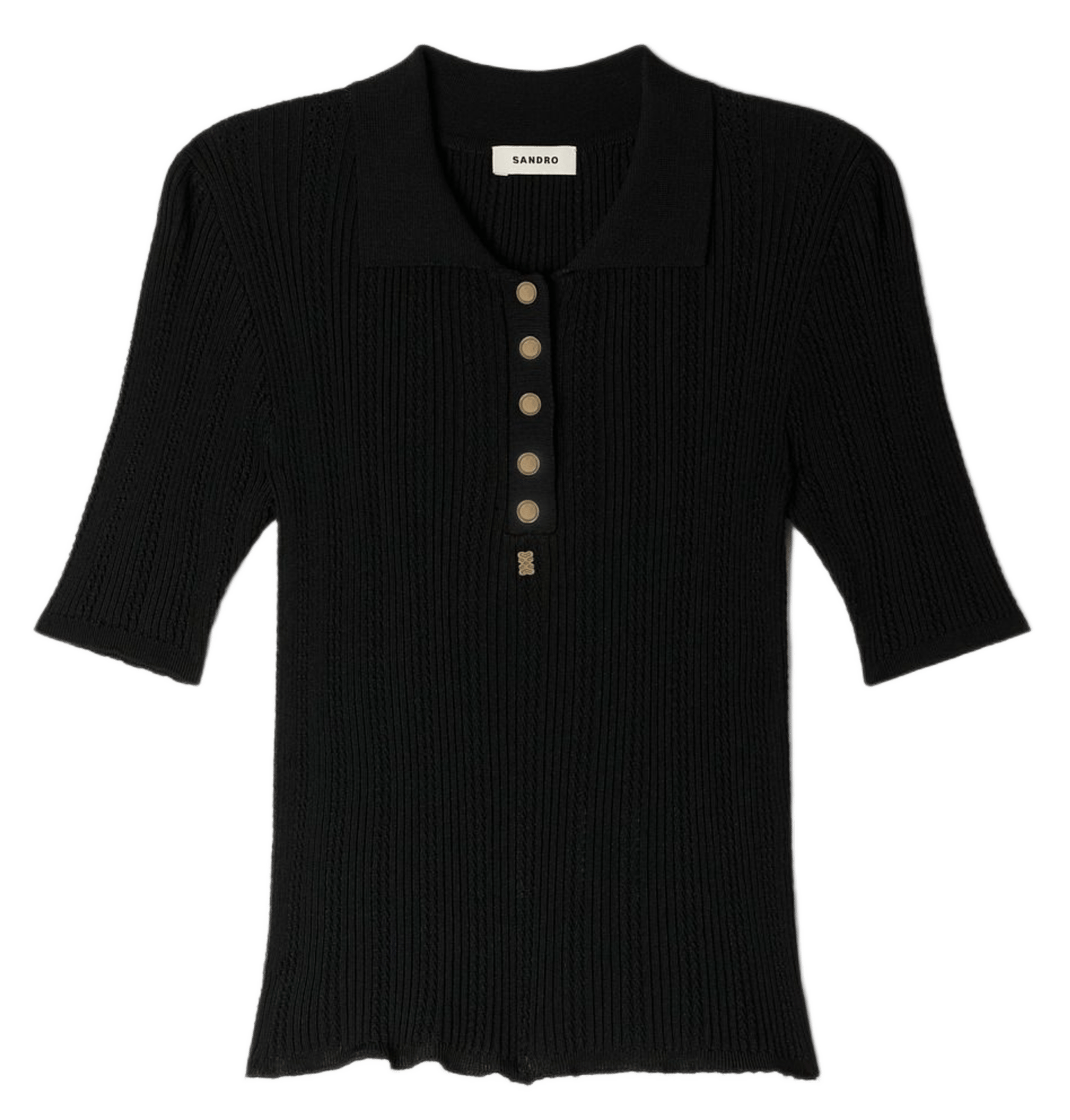 Top with polo shirt collar SANDRO Black