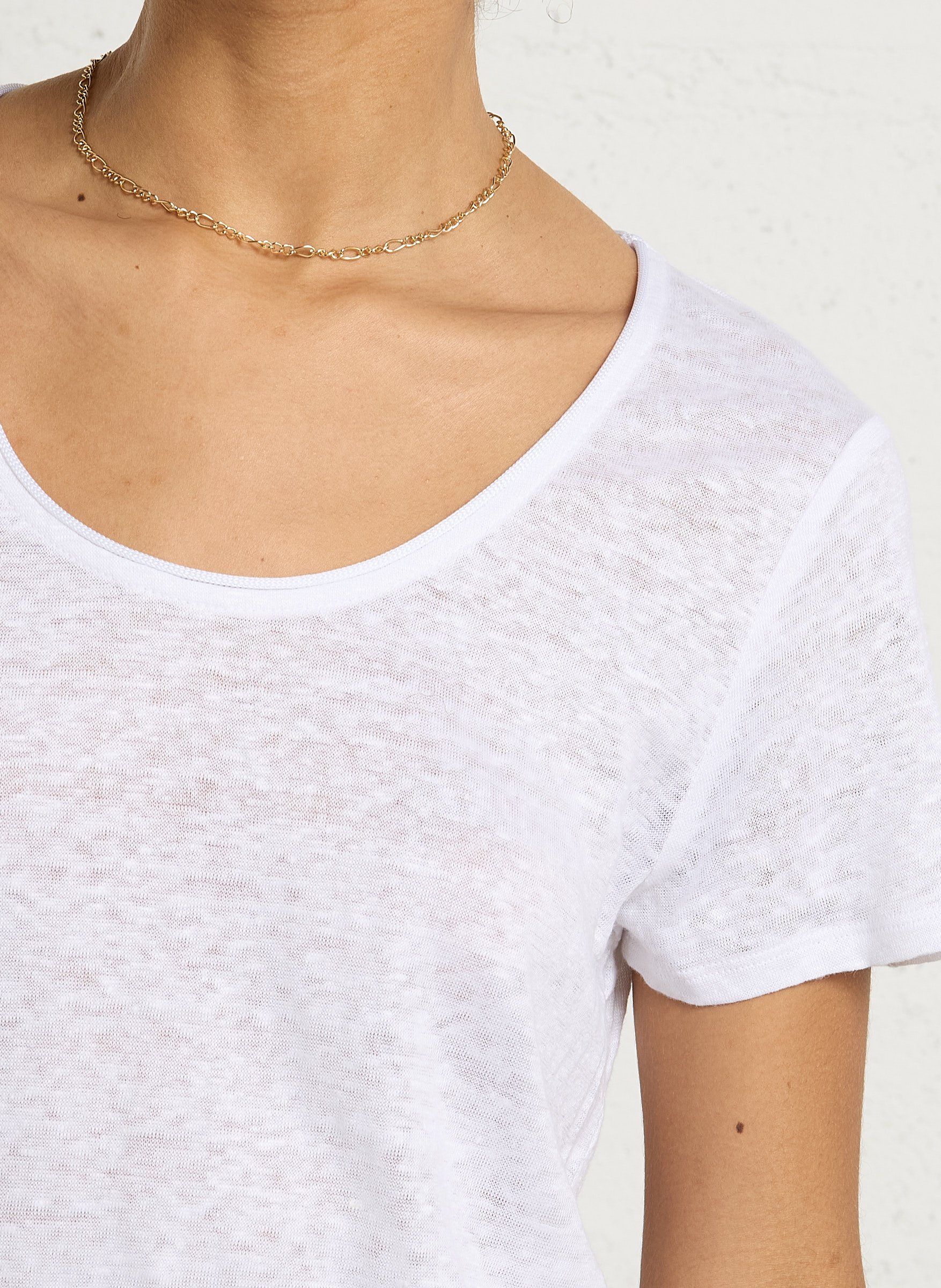 Tee-shirt col rond en lin SUD EXPRESS Blanc