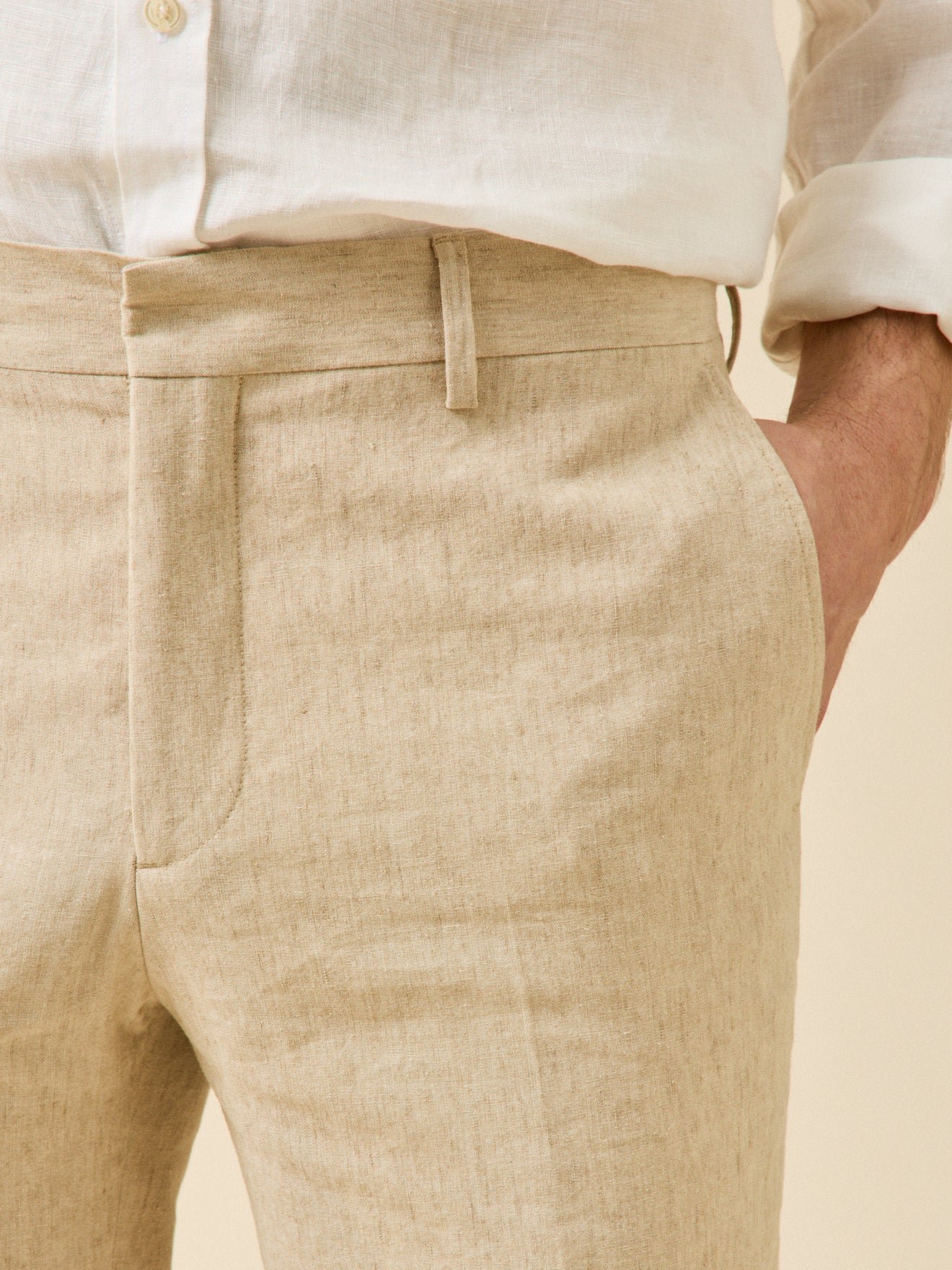 Pantalon de costume  lin mélangé CYRILLUS Beige