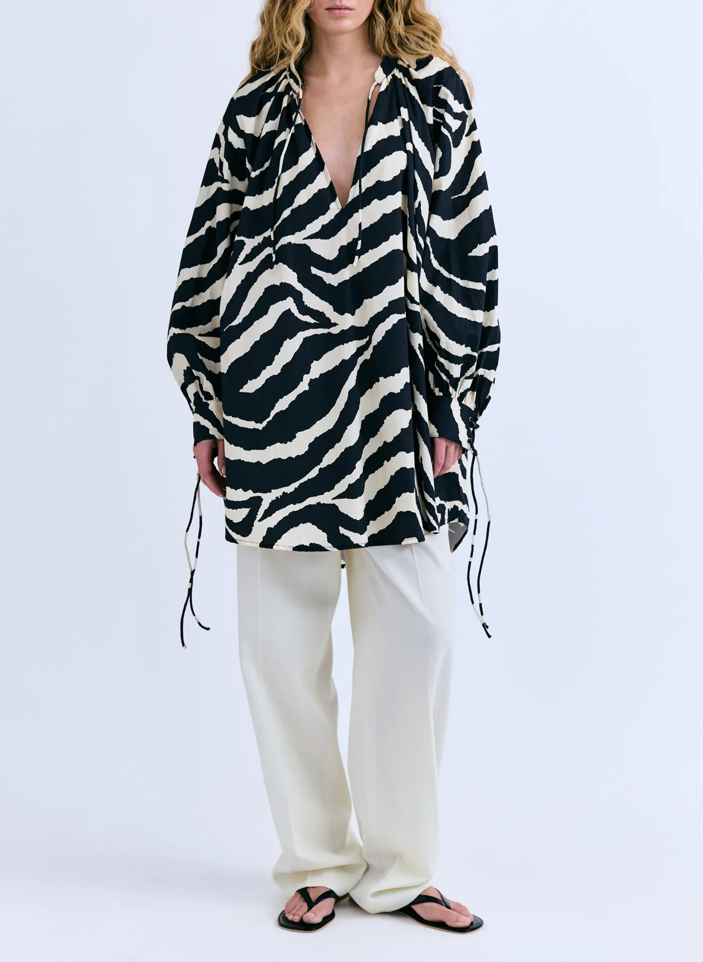 Robe courte à imprimé zèbre LOVE STORIES Noir