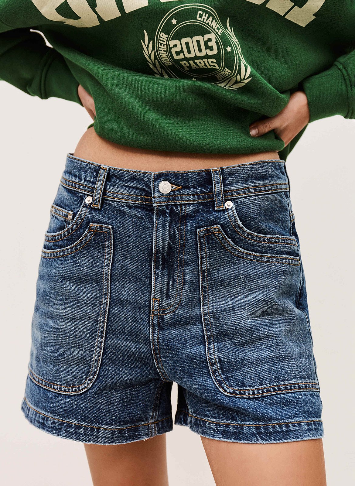 Short large en jean BA&SH Bleu