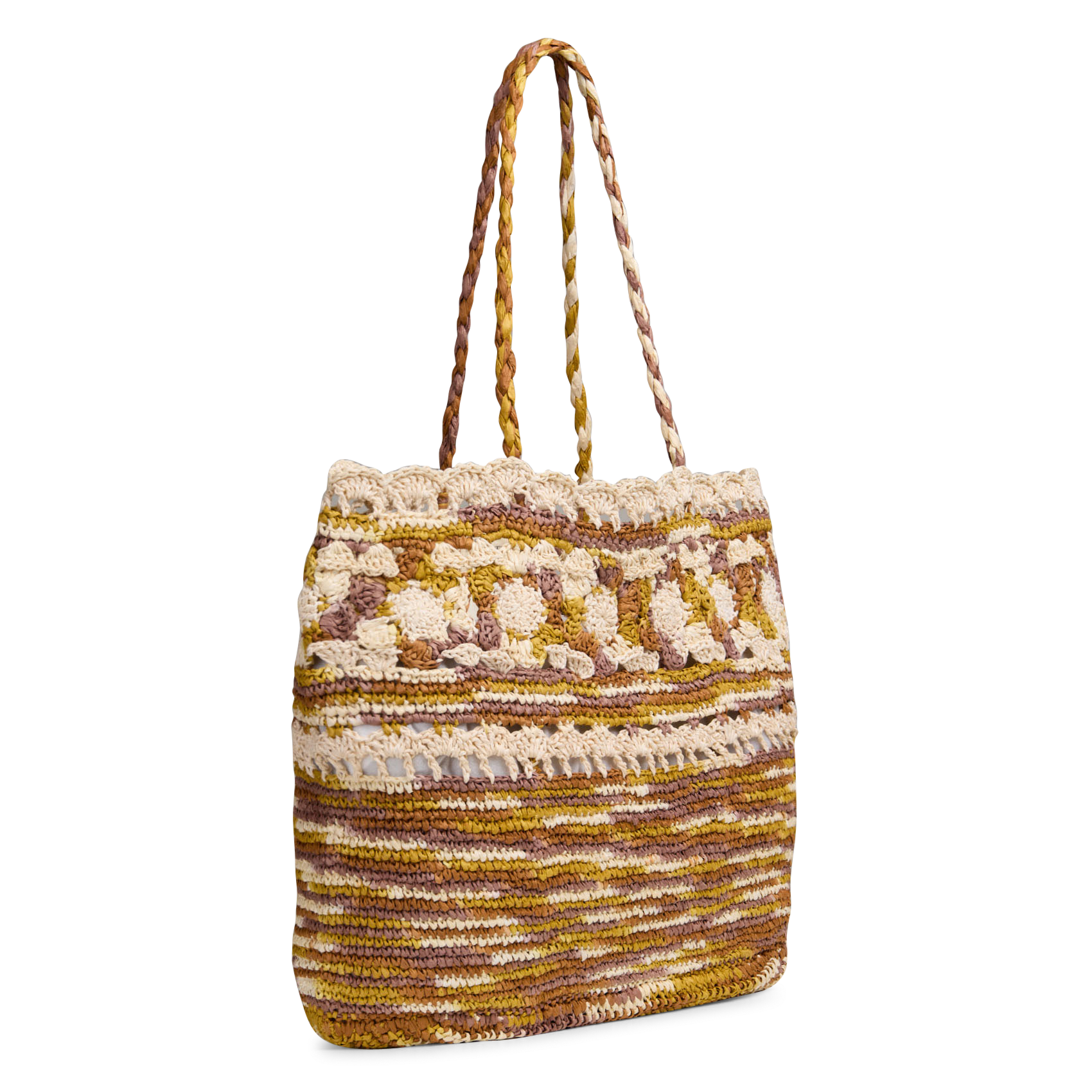 Große Tasche aus Raffiabast PETITE MENDIGOTE Mehrfarbig