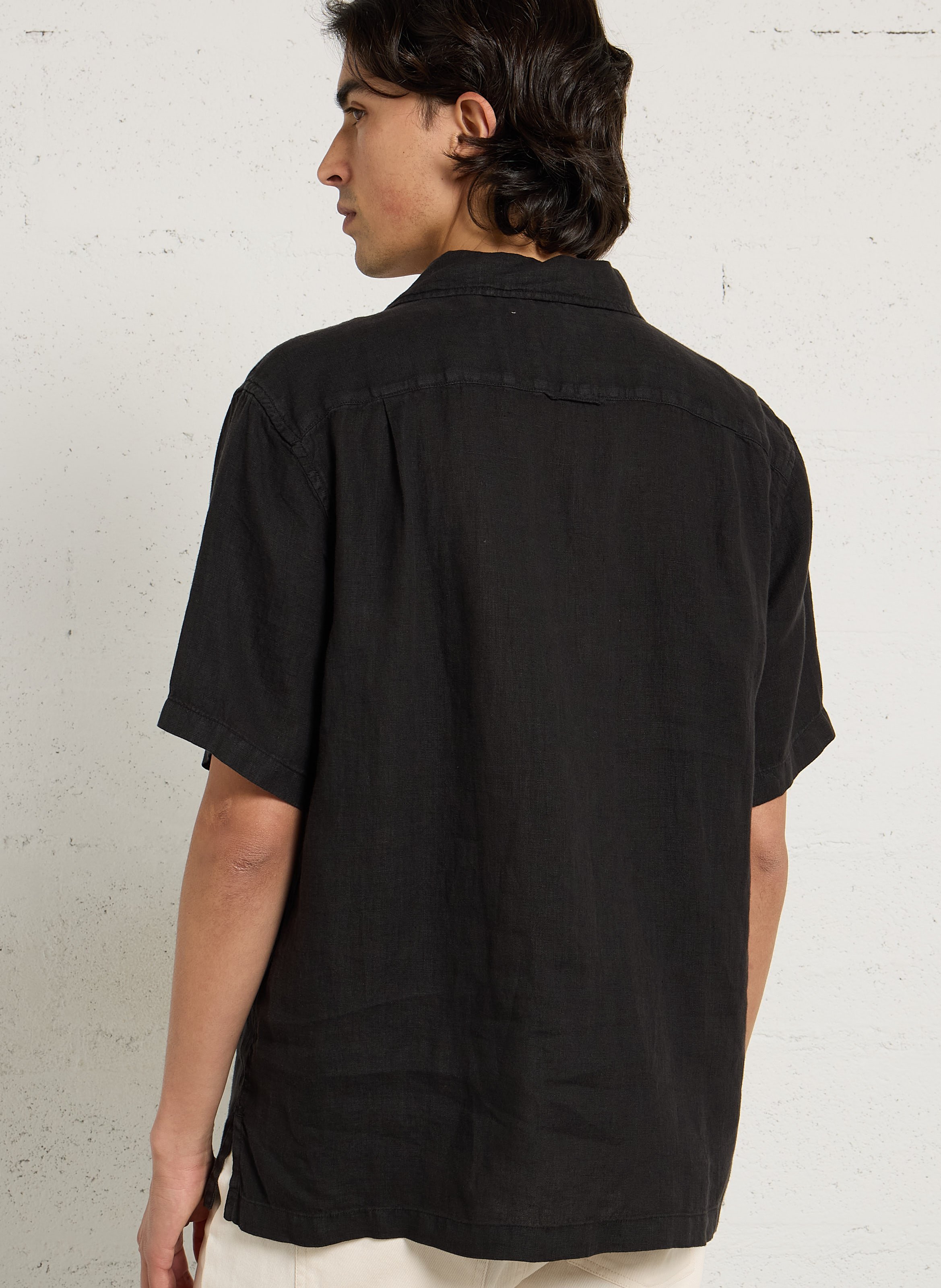 Chemise col classique en lin GANT Noir