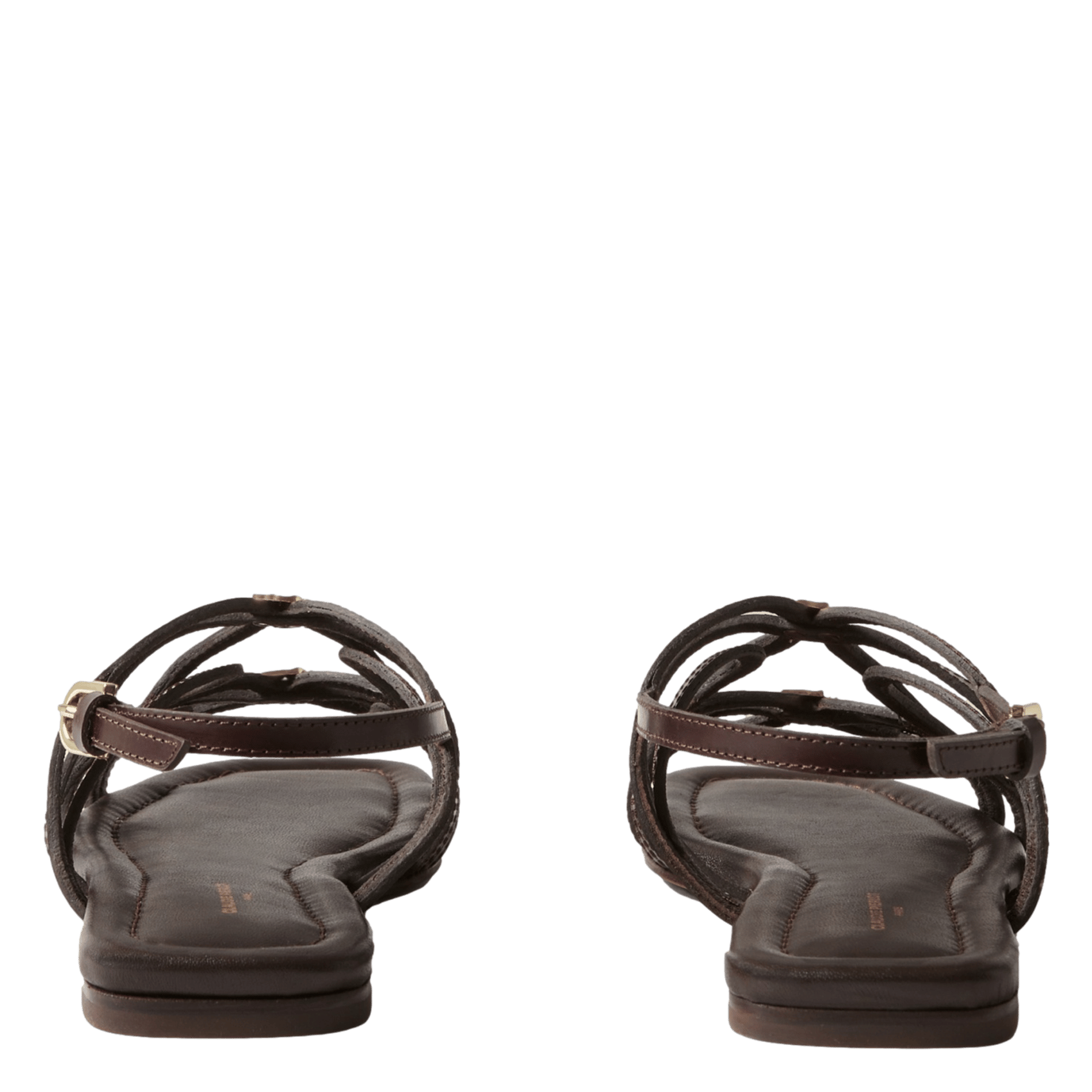 Sandales en cuir lisse à brides CLAUDIE PIERLOT Marron