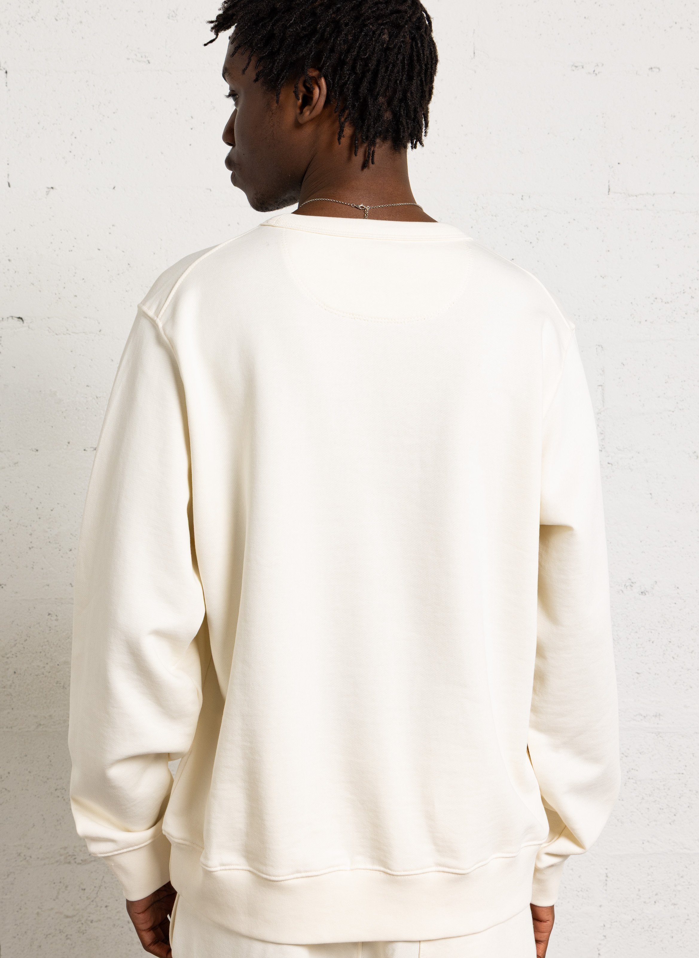 Oversized beige round neck cotton sweatshirt AU PRINTEMPS PARIS Beige