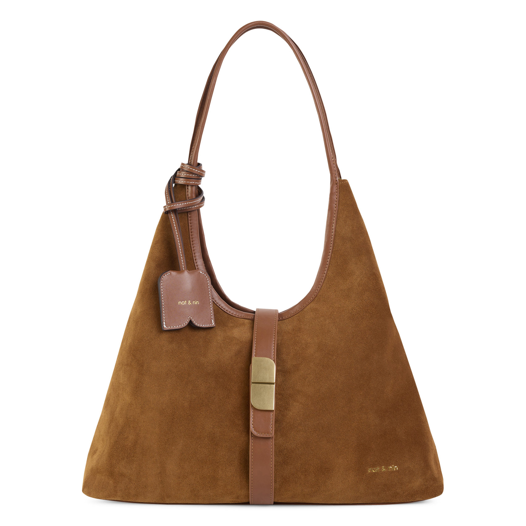 Sac hobo en cuir NAT & NIN Marron