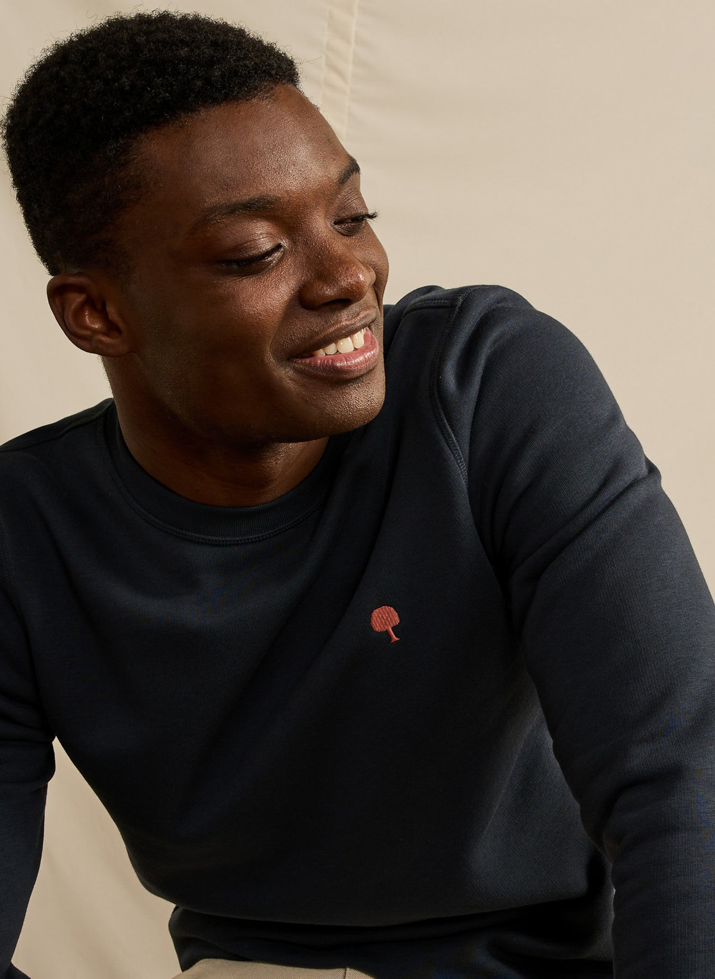 Sweat droit en coton mélangé FAGUO Bleu