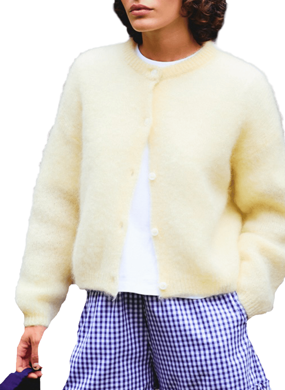 Oversized round neck mohair blend vest SURPRISE
