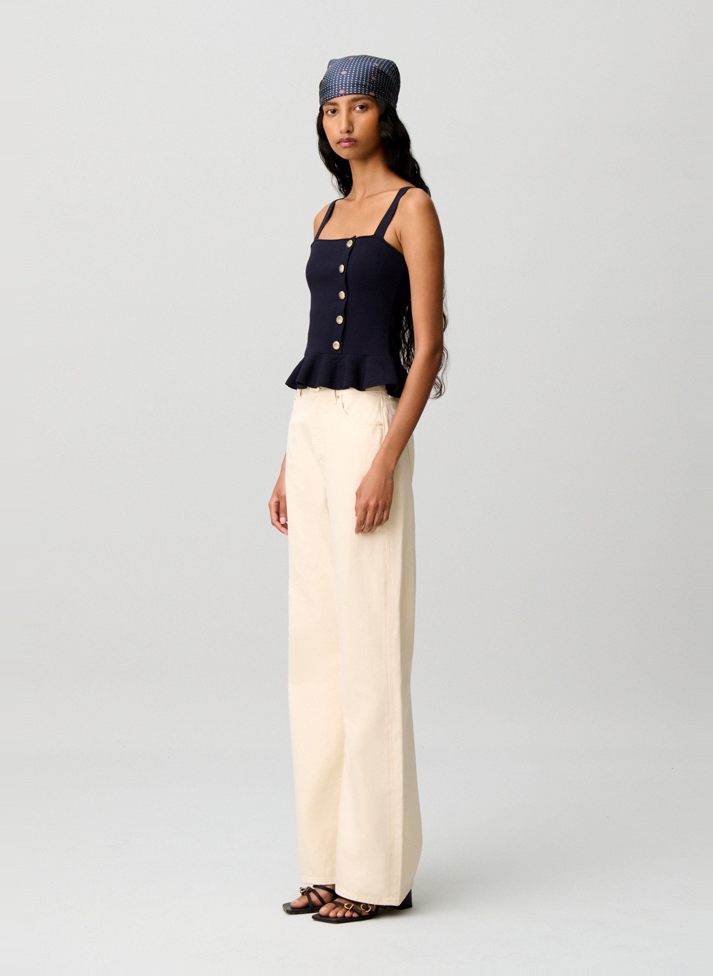 Top court en maille CLAUDIE PIERLOT Bleu