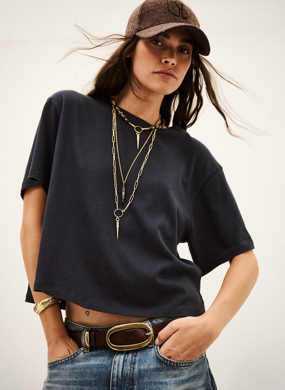 Bedrucktes T-Shirt BA&SH Blau