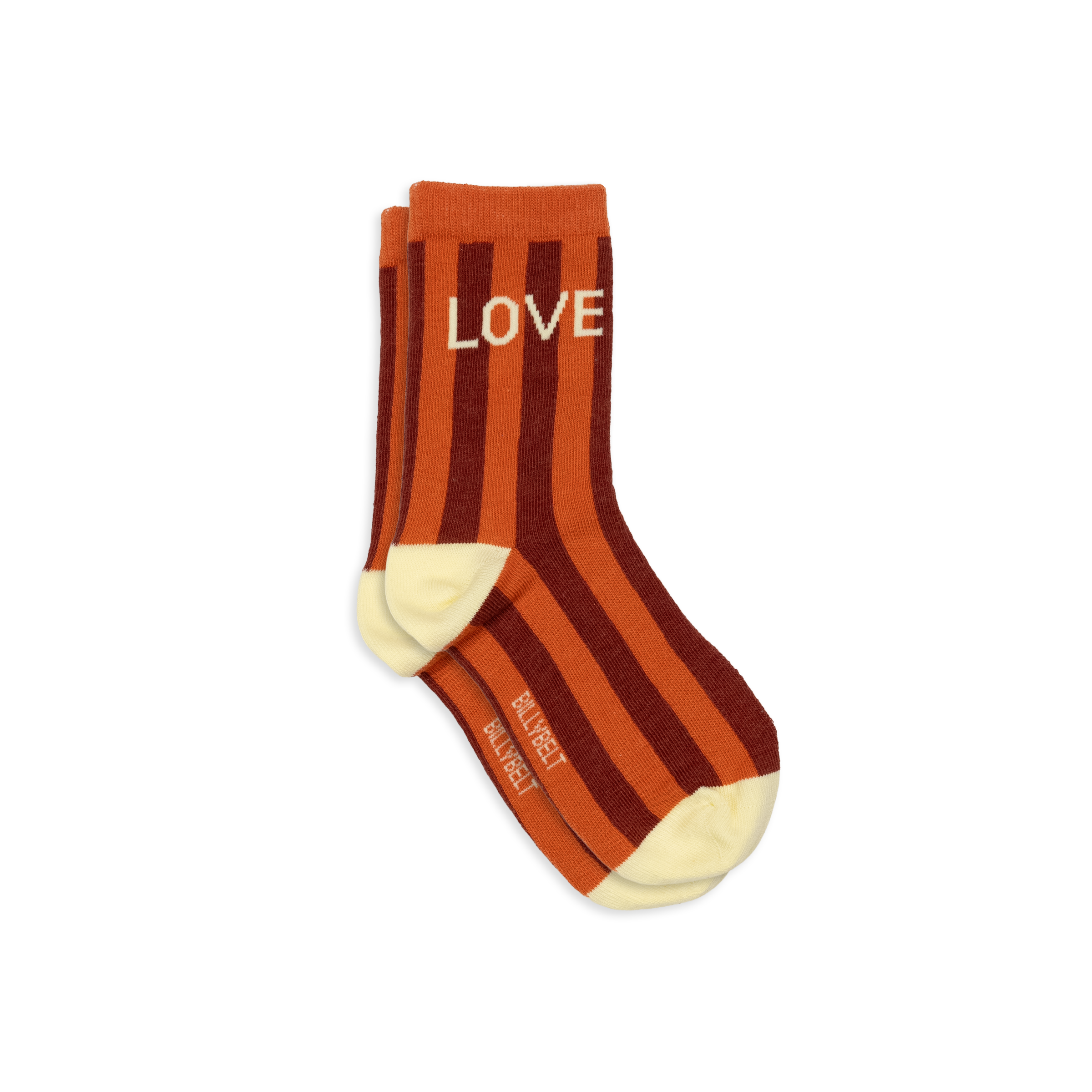 Combed cotton socks with message BILLYBELT Orange