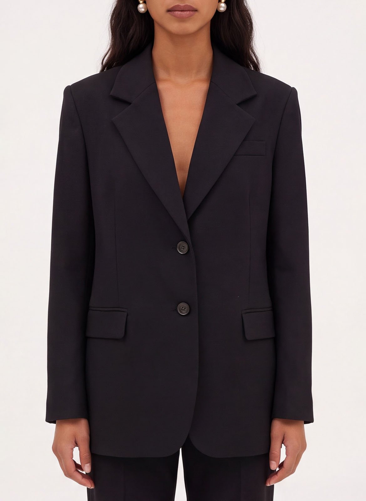 Rechte blazer met reverskraag | Zwart KOOKAI Dames