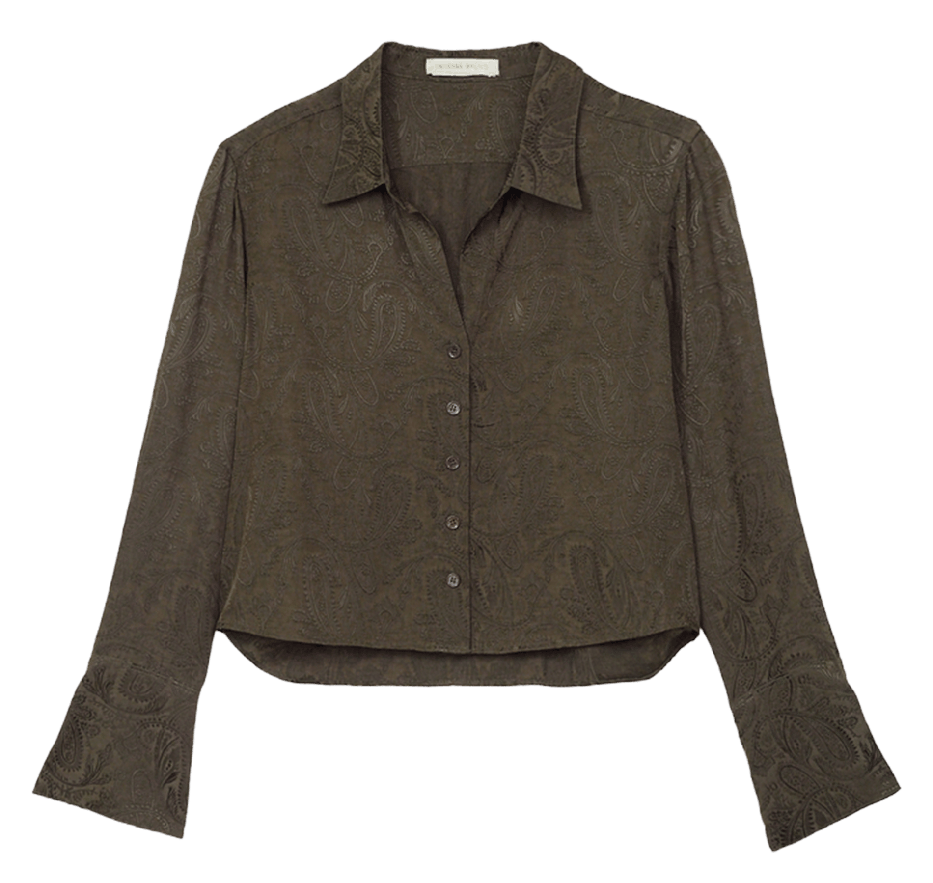 Chemise col classique à motif jacquard VANESSA BRUNO Kaki