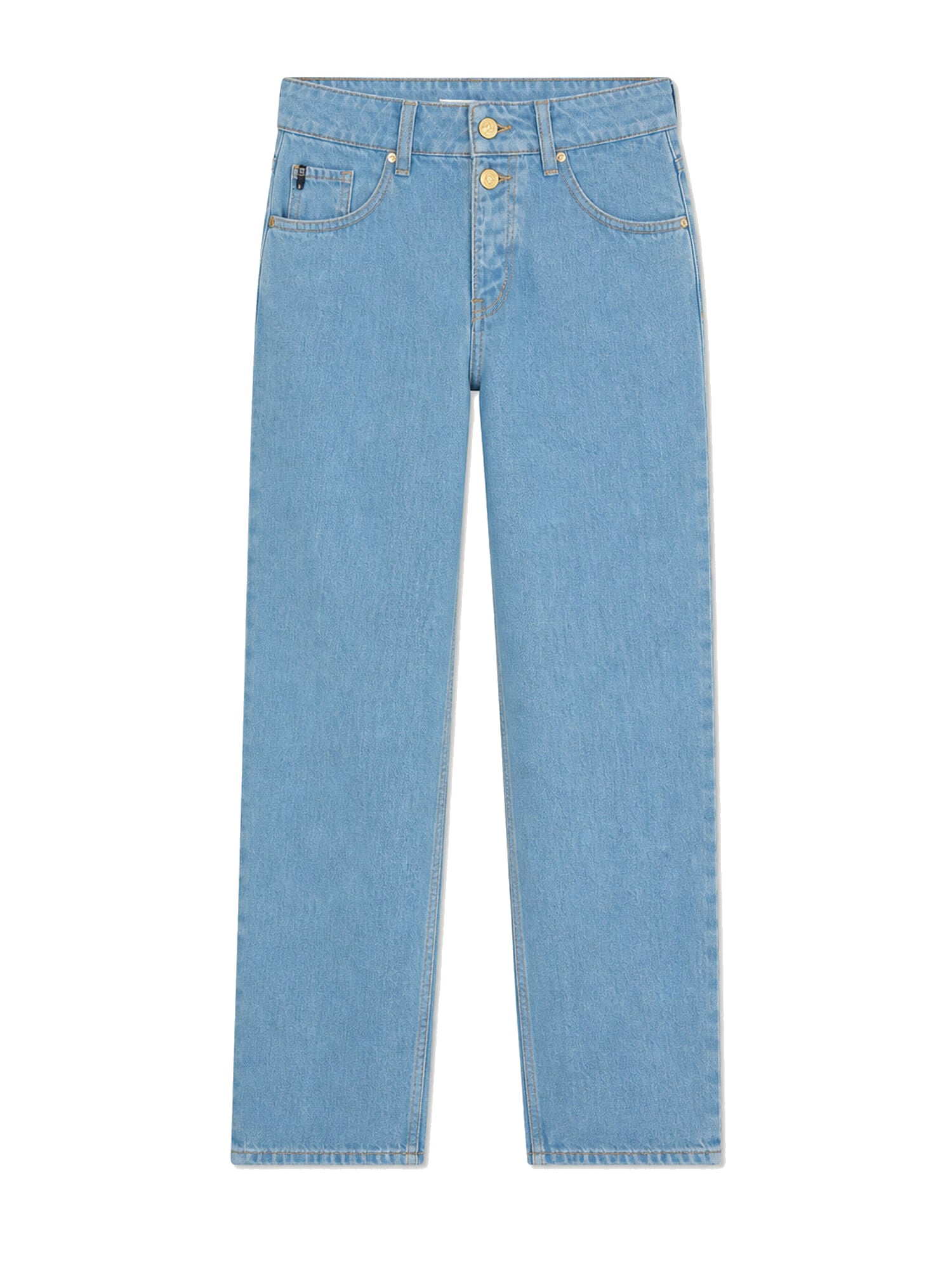 High-waisted loose-fit buttoned jeans LE TEMPS DES CERISES Blue