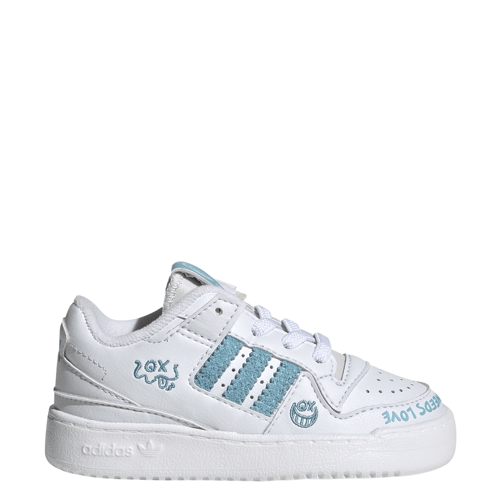 Baskets basses en cuir ADIDAS Blanc