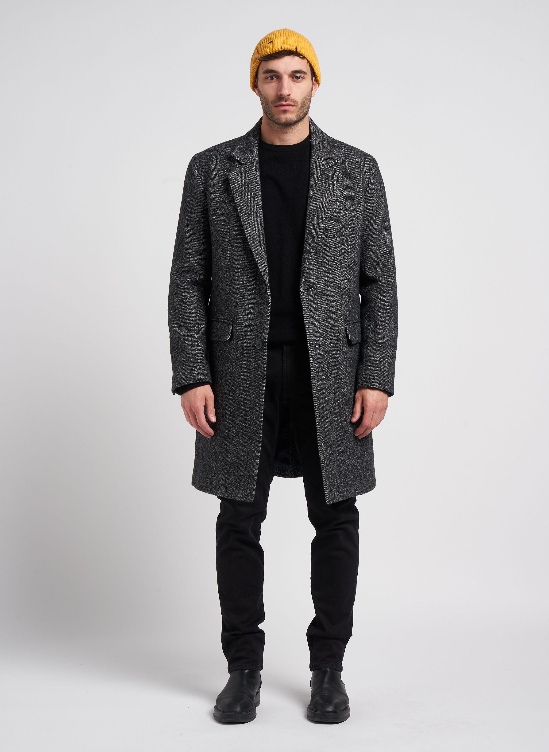 Manteau long croisé discount homme