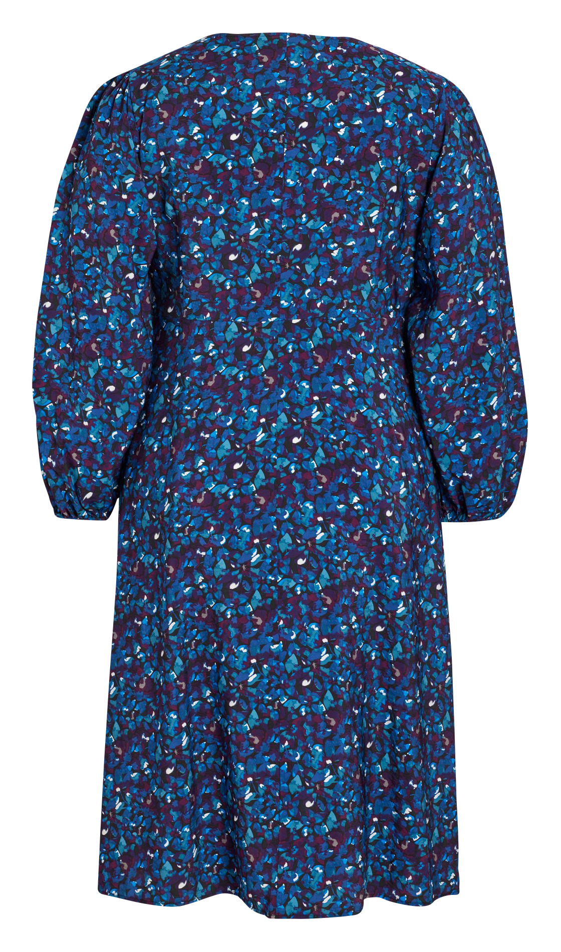 Bedrucktes Midi-Wickelkleid Schwarz