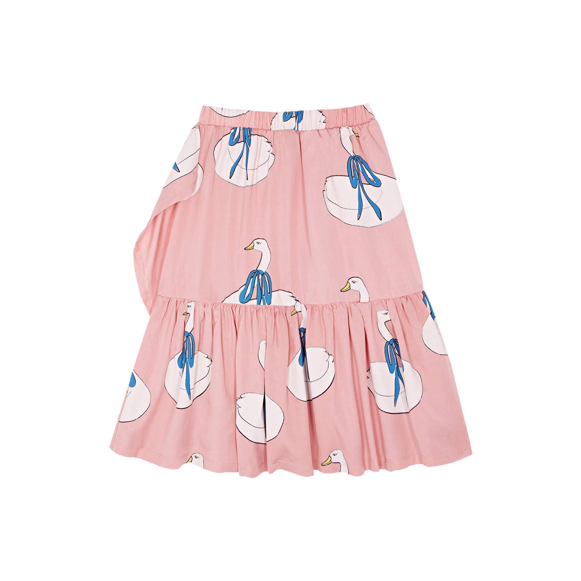 Jupe midi à volants imprimé signes THE CAMPAMENTO Rose