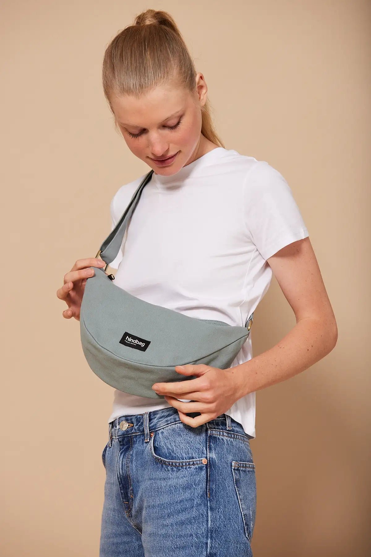 Sac banane en coton Vert