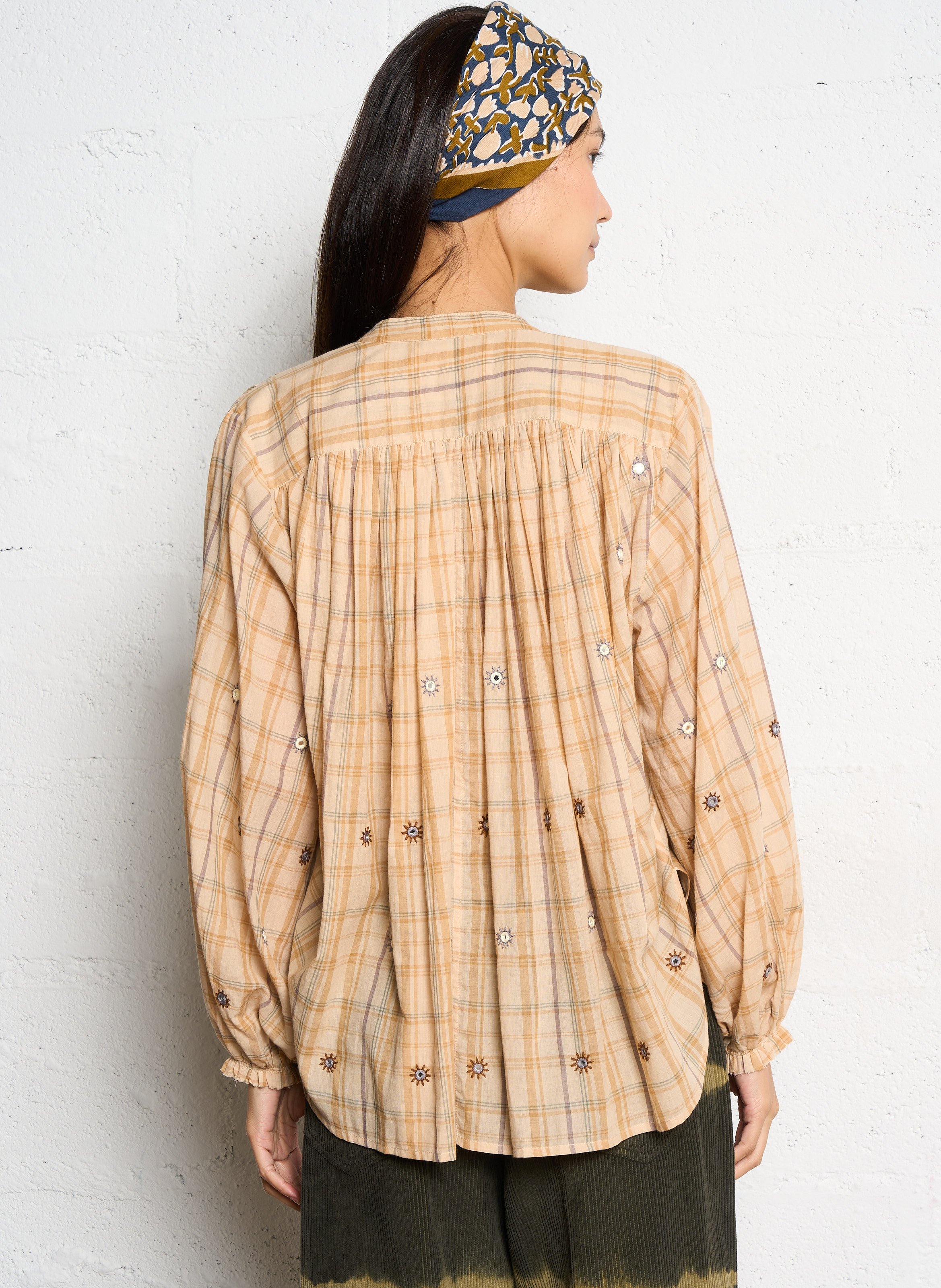 Pantalon large en velours côtelé Kaki