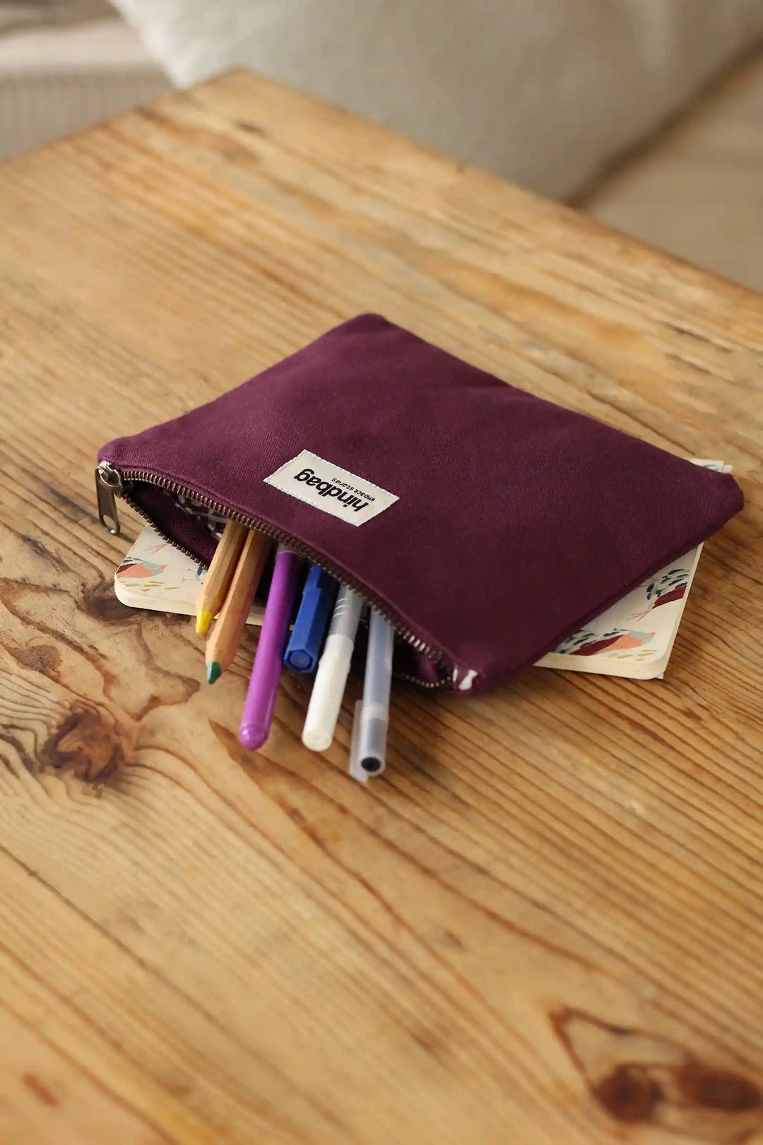 Cotton clutch bag Purple