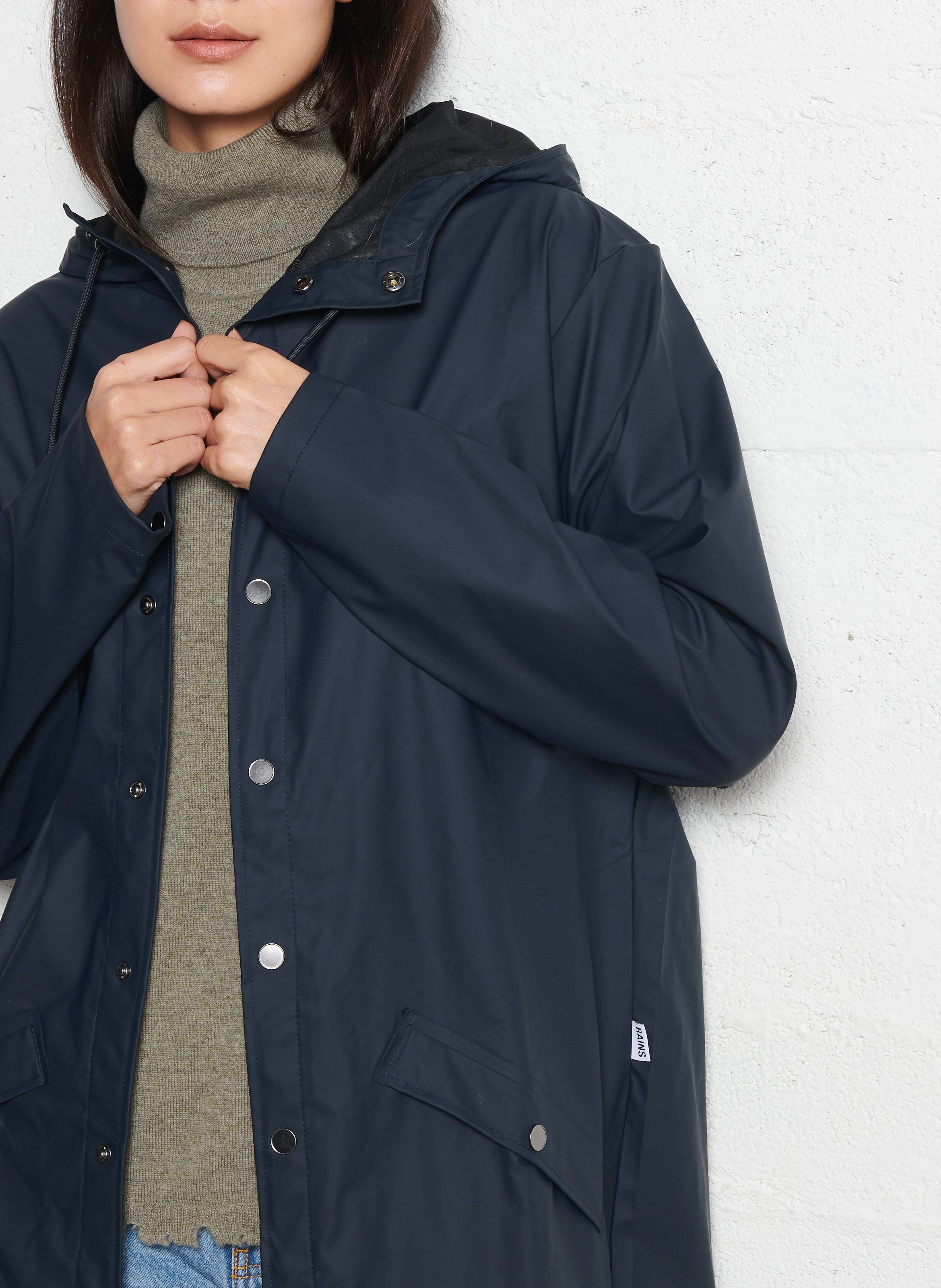 Hooded waterproof windcheater RAINS Blue