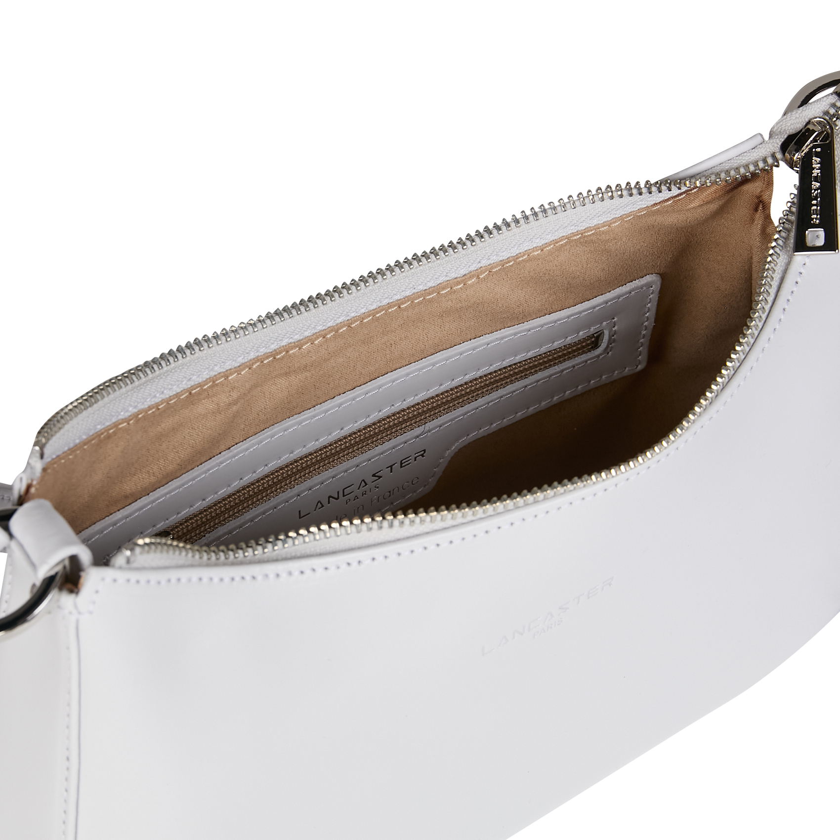 Smooth leather baguette bag LANCASTER PARIS Grey