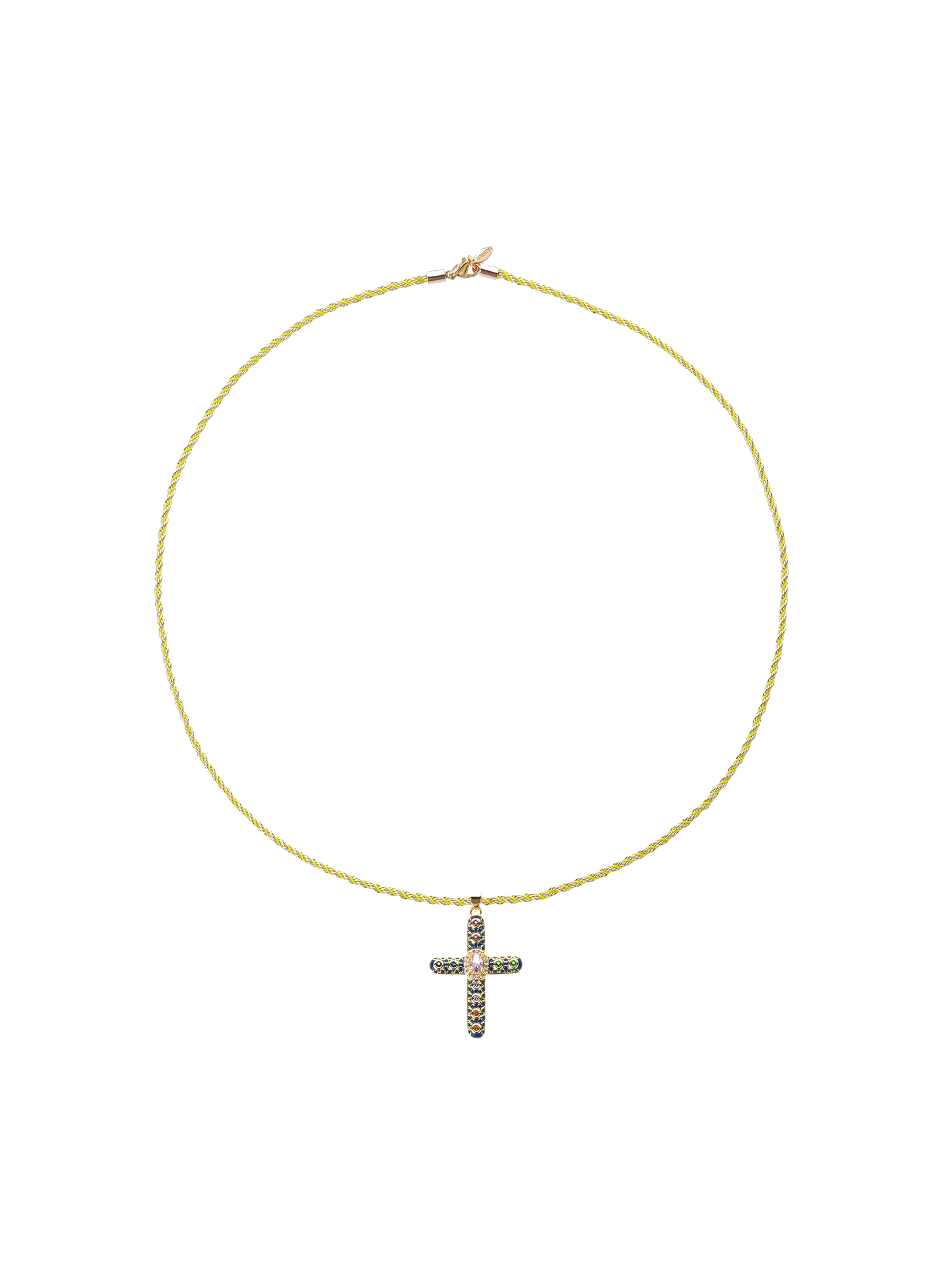 Chain necklace with colorful cord and pendant HIPANEMA Blue