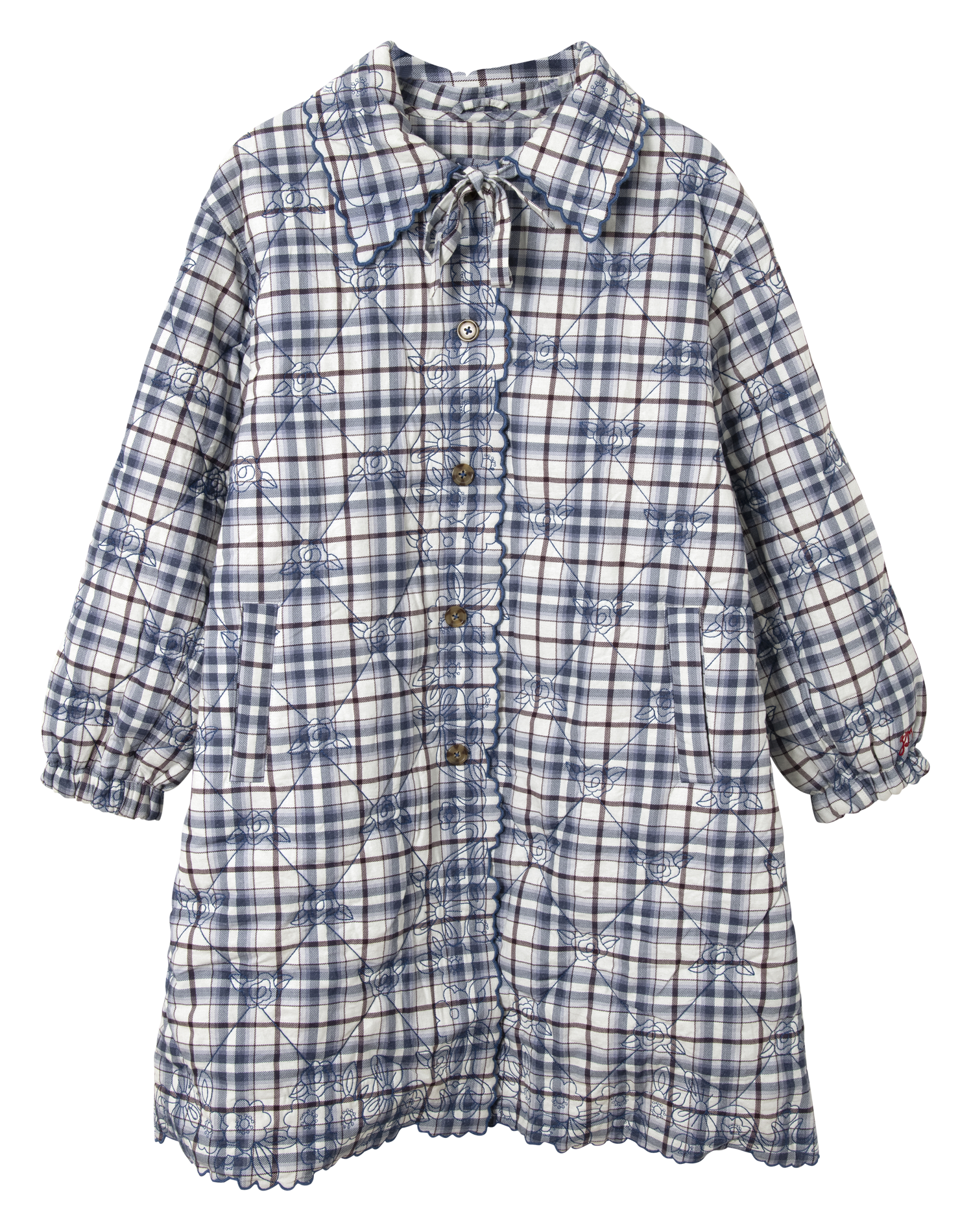 Manteau évasé à motifs  Bleu