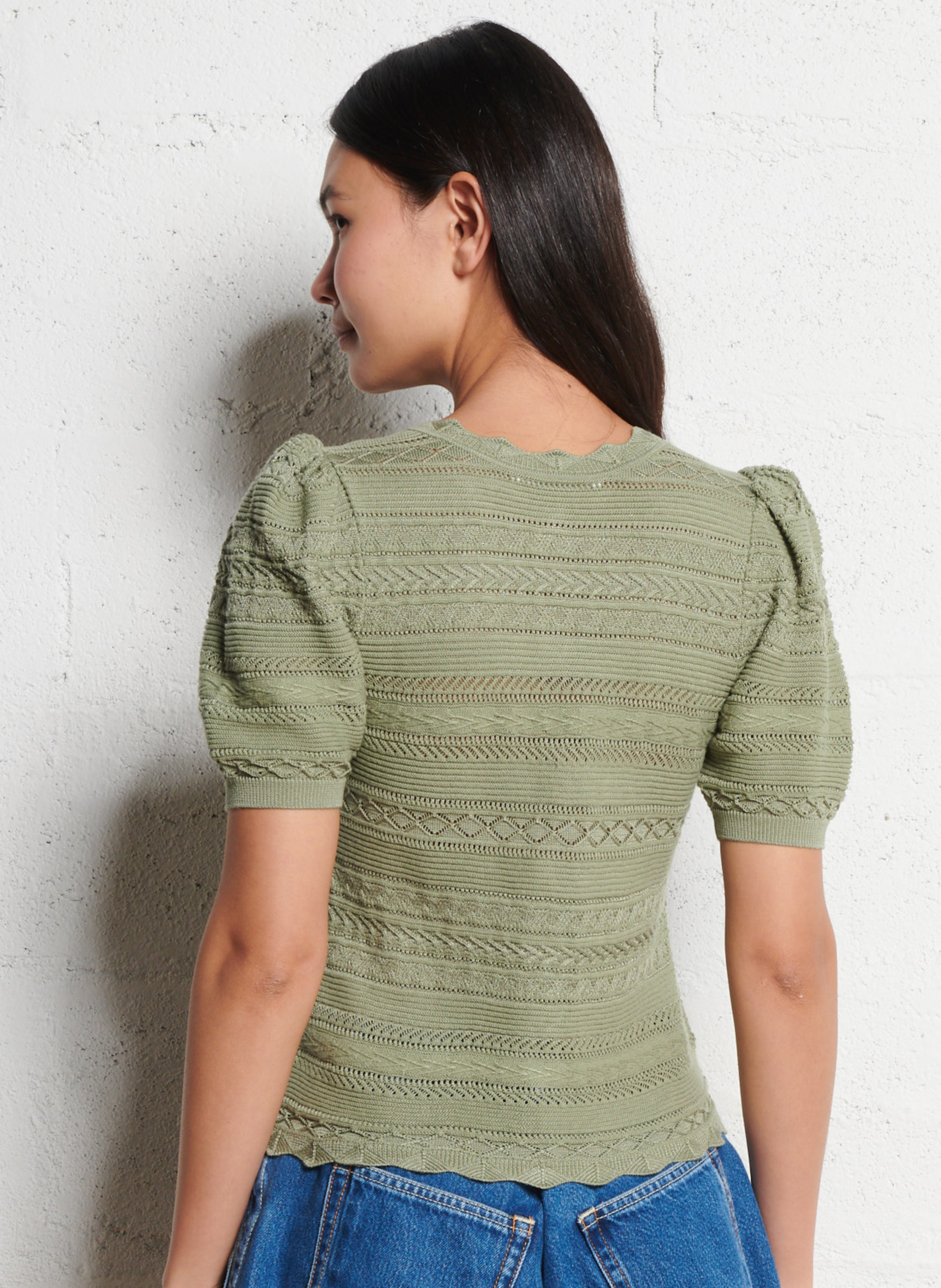 Gilet ajusté en coton mélangé BA&SH Kaki